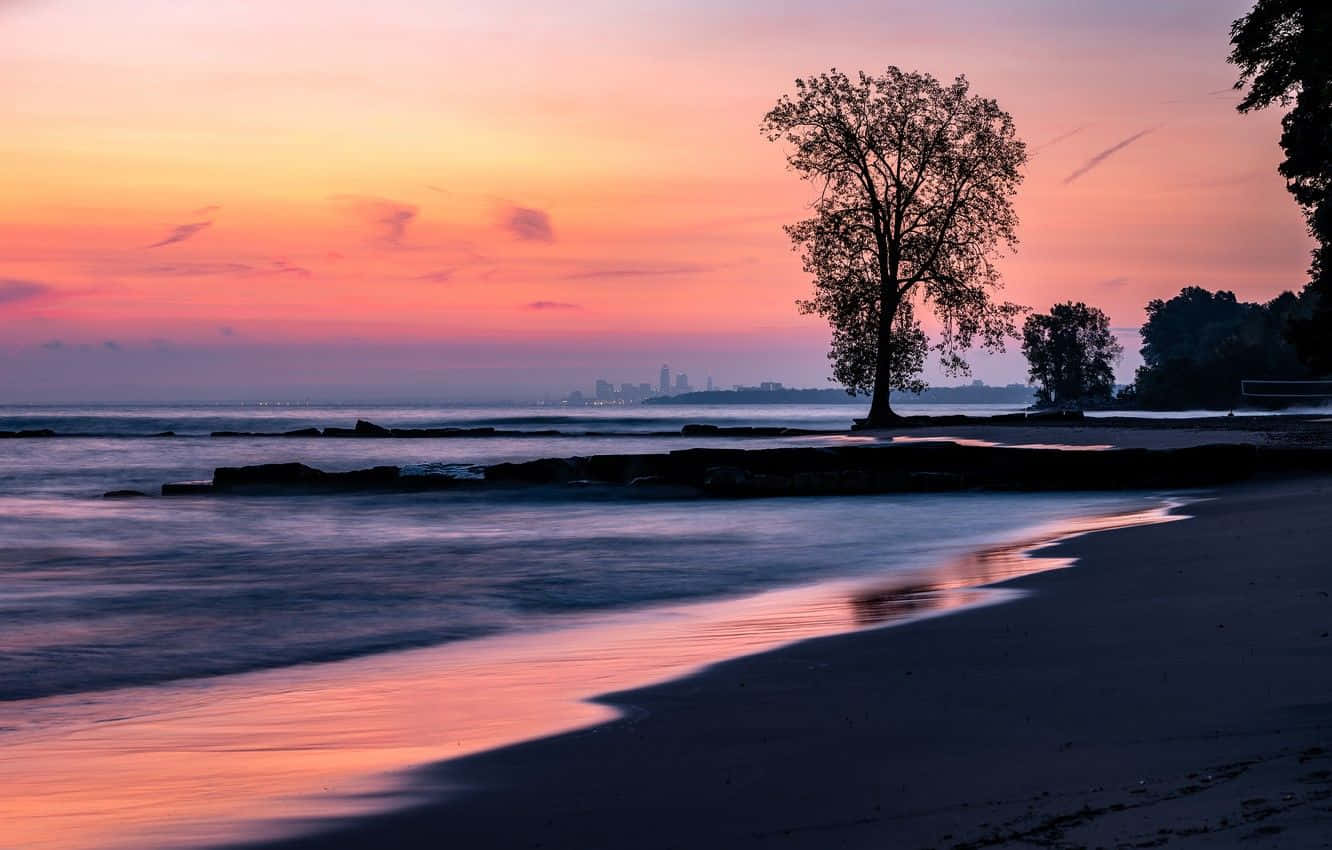 Coastal Sunset, sunset, beach, HD Desktop Wallpaper