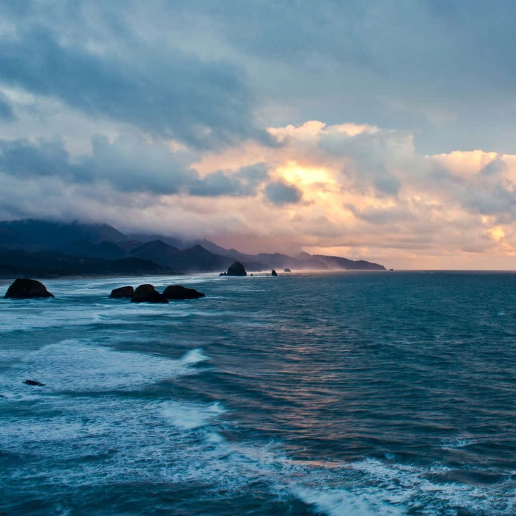 Coastal Sunset, Sunset, ocean, SD Desktop Wallpaper