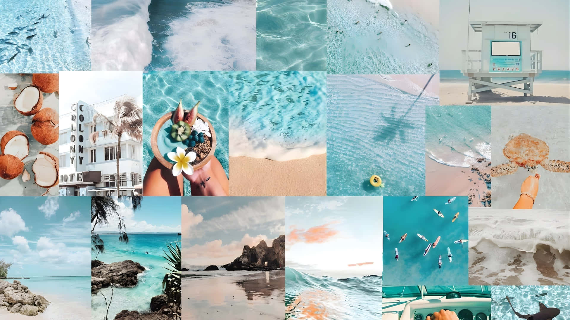 Coastal, tropical beach scenes, turquoise water, Full HD Desktop Wallpaper