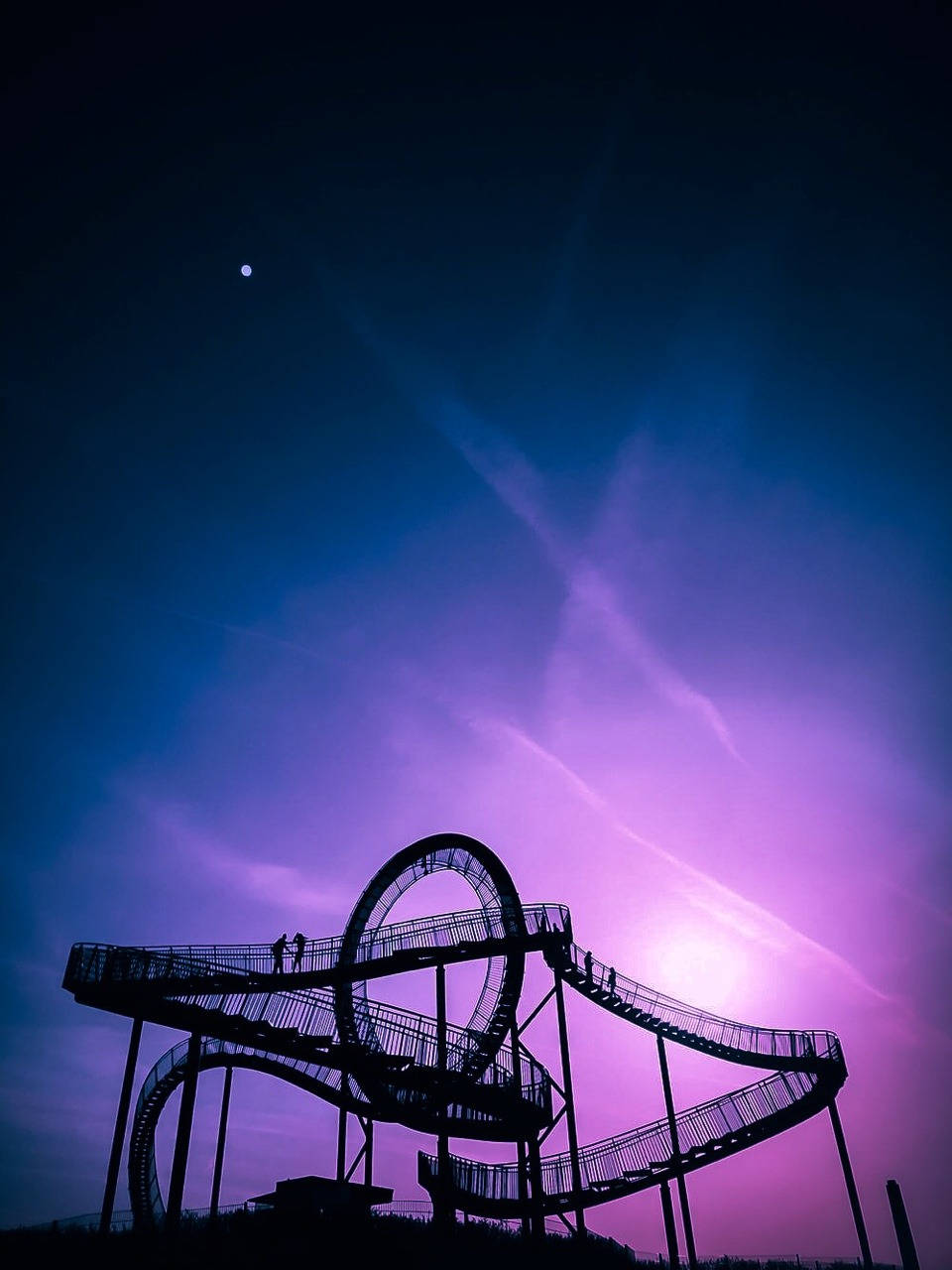 roller coaster, winding railway, spiral walkway, HD Phone Wallpaper