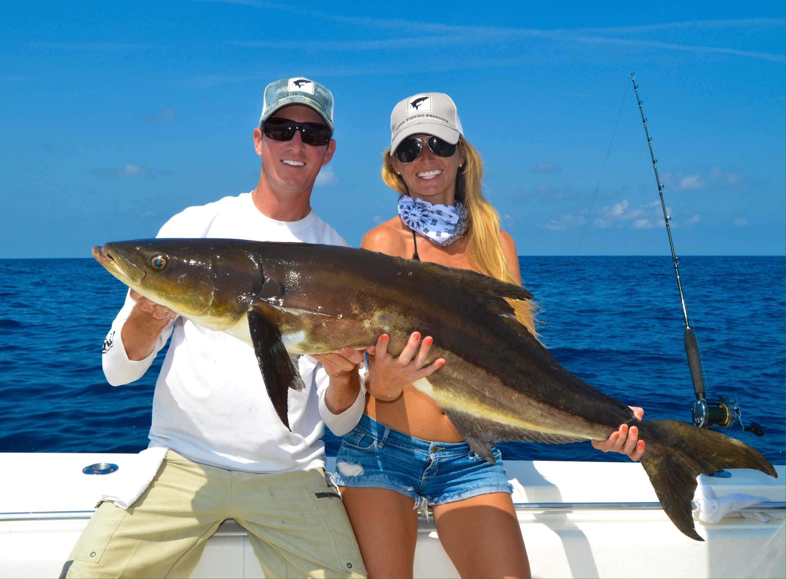 cobia, sunny boat, deep blue ocean, 2K Desktop Wallpaper
