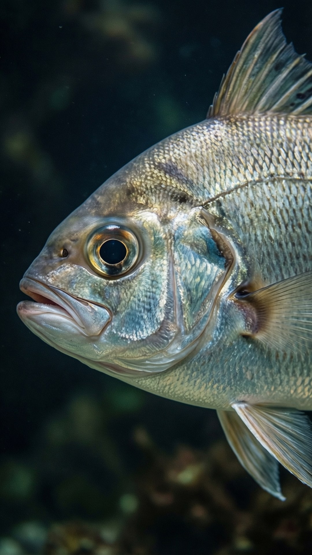 Cobia, close-up portrait, dramatic studio lighting, Full HD Phone Wallpaper