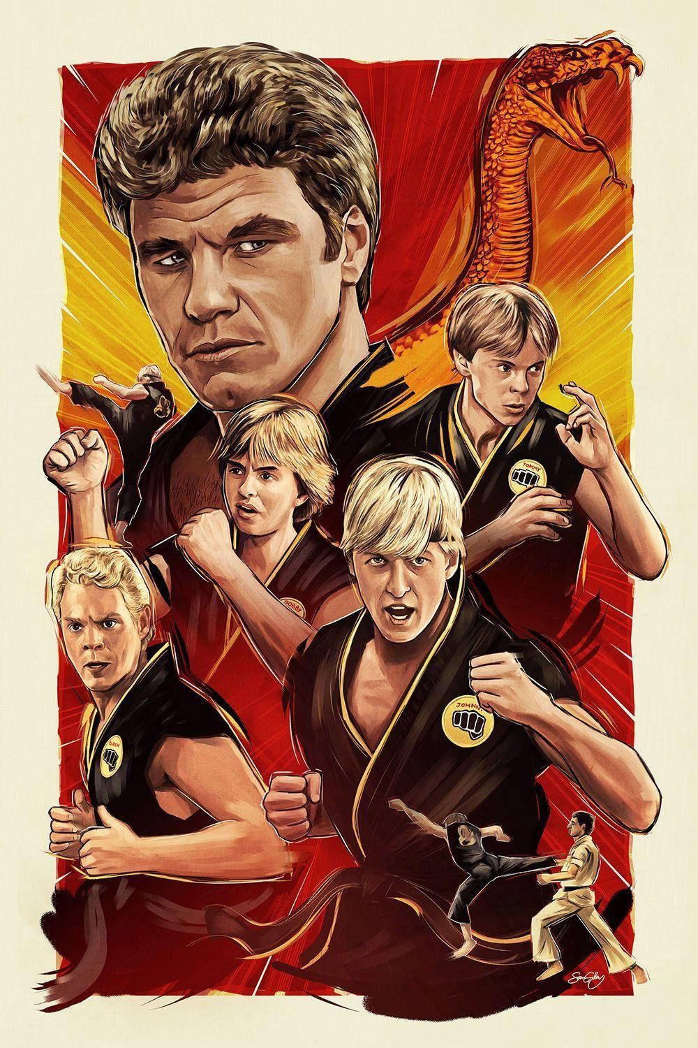 Cobra Kai Phone, black gi, coiled snake, HD Phone Wallpaper