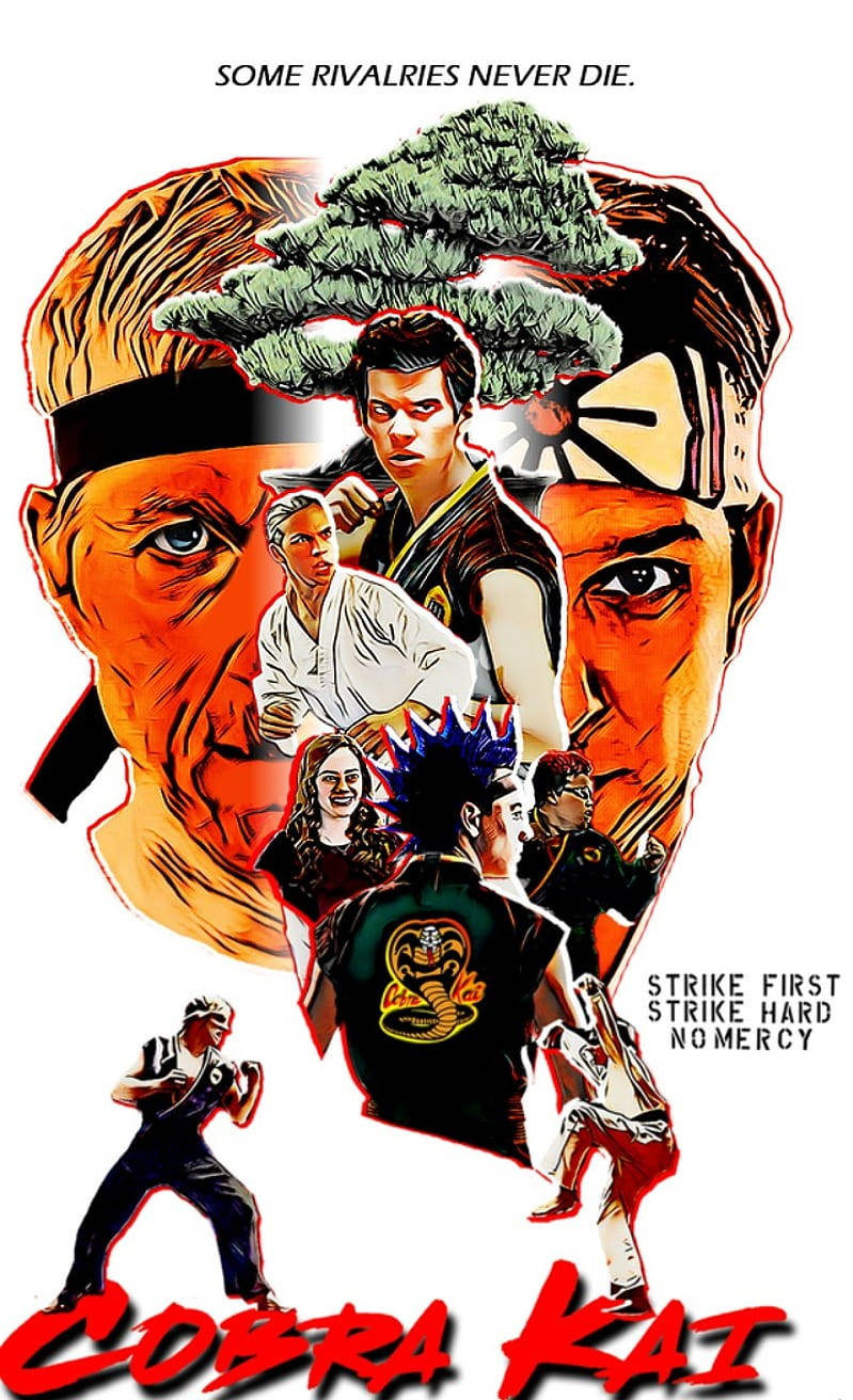 Cobra Kai, Cobra Kai characters, martial arts poses, HD Phone Wallpaper