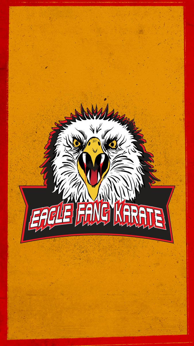 Cobra Kai Phone, eagle head logo, yellow eyes, SD Phone Wallpaper