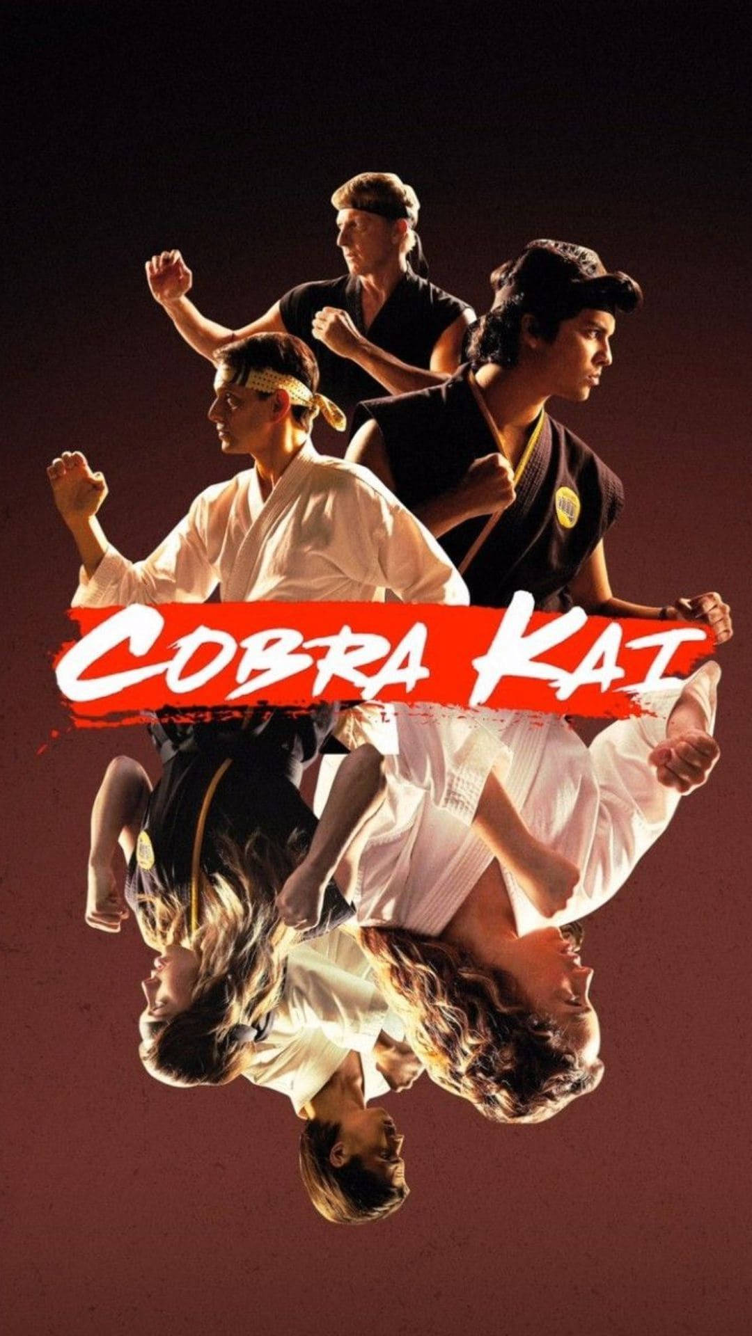 Cobra Kai, karate gi, dark red background, Full HD Phone Wallpaper