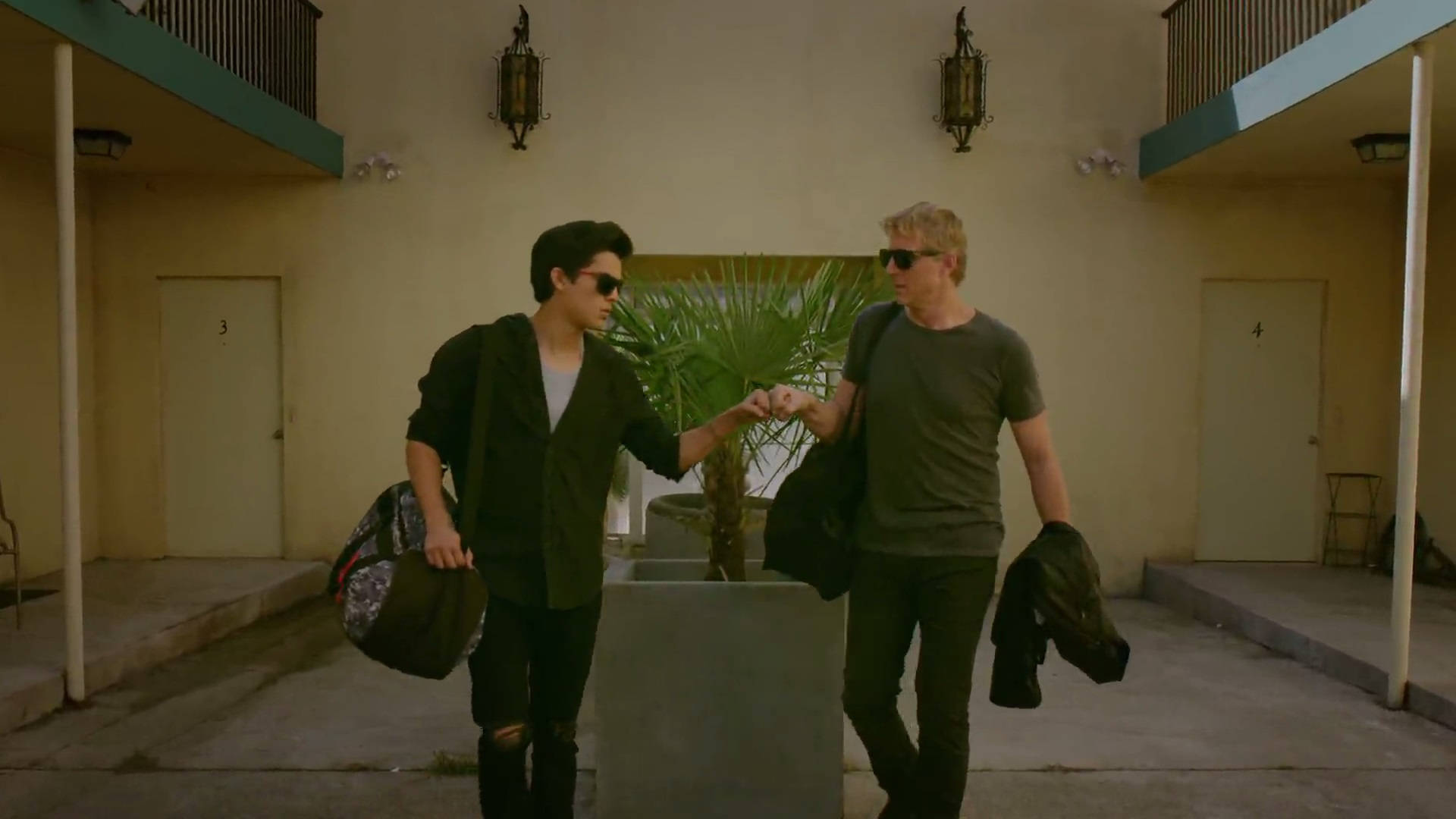 Cobra Kai, dusk, motel courtyard, Full HD Desktop Wallpaper