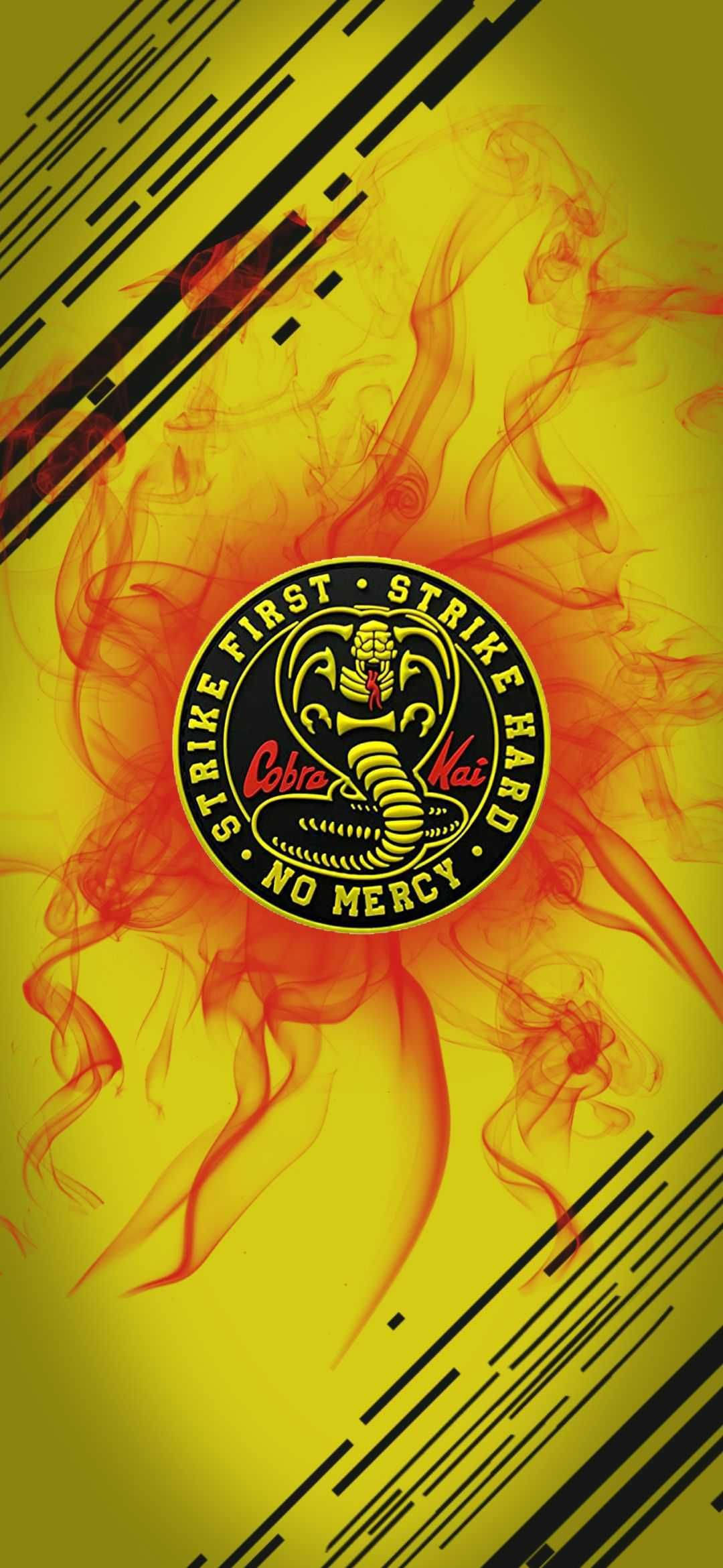 Cobra Kai, yellow, orange, Full HD Phone Wallpaper