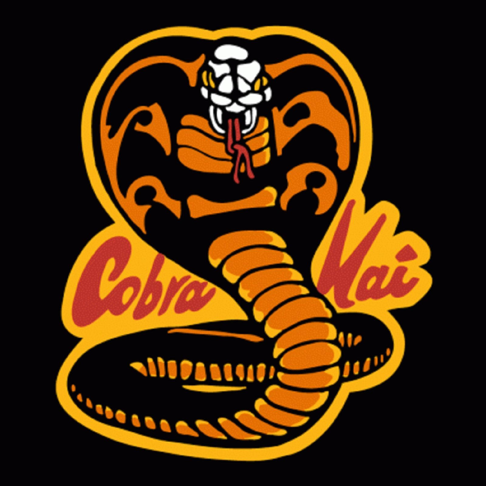 Cobra Kai, orange and yellow cobra, menacing face, HD Desktop Wallpaper