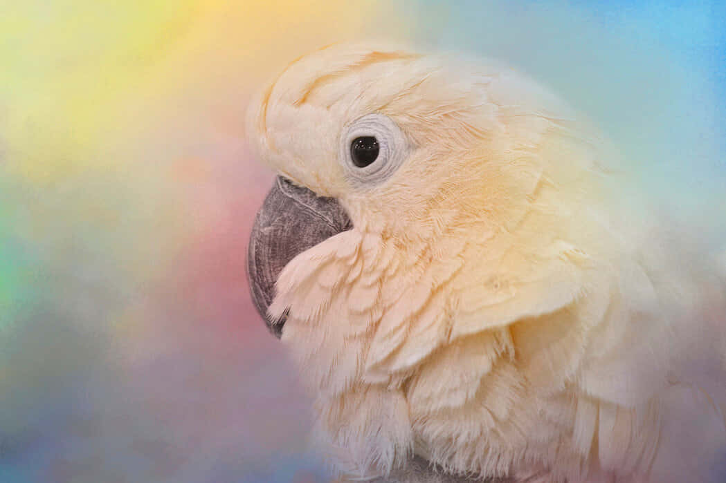 pastel cockatoo, white cockatoo, dark beak, SD Desktop Wallpaper