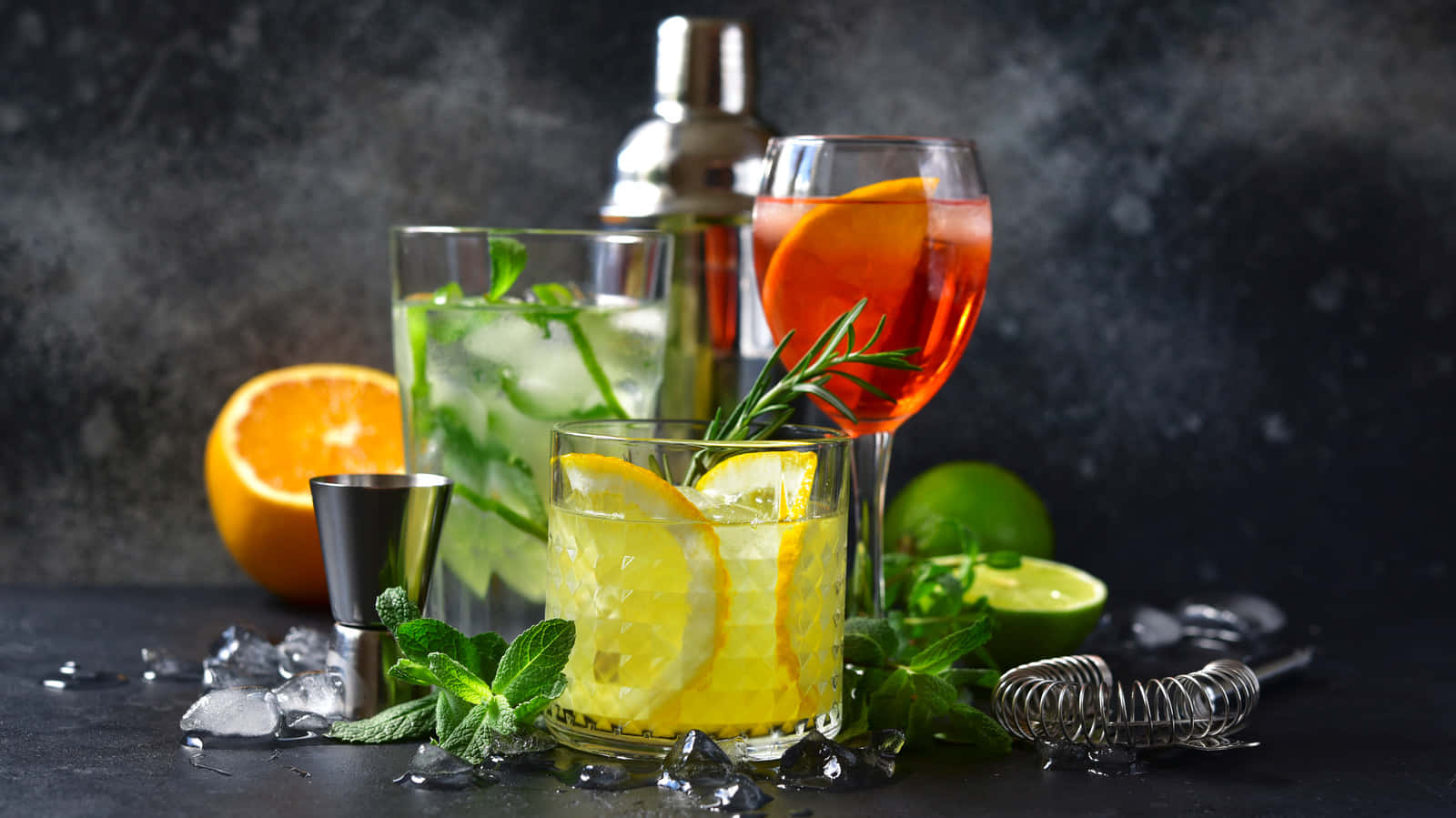 paddle drink stirrer, citrus, herbs, HD Desktop Wallpaper