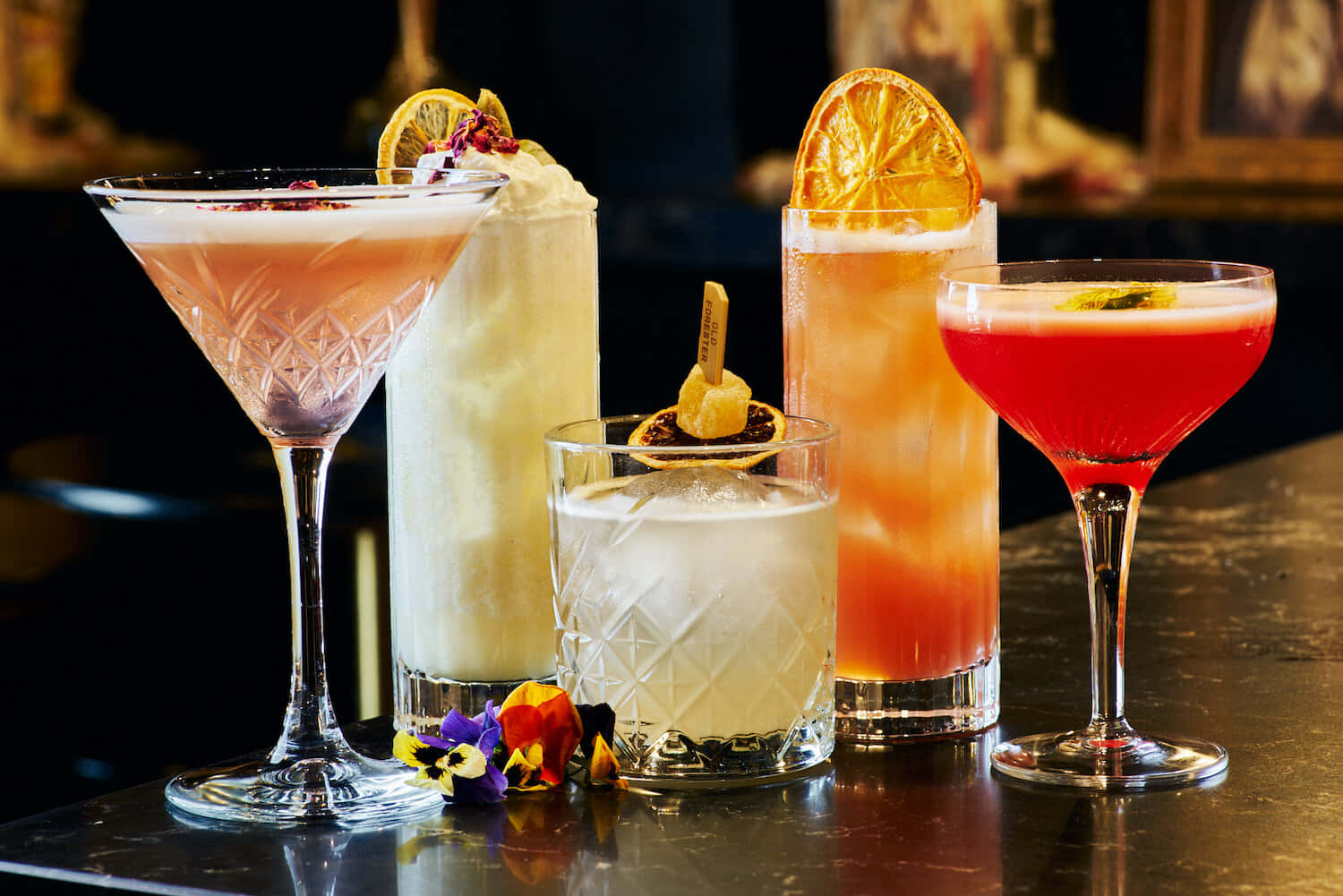 Cocktail, counter top, polished counter, HD Desktop Wallpaper