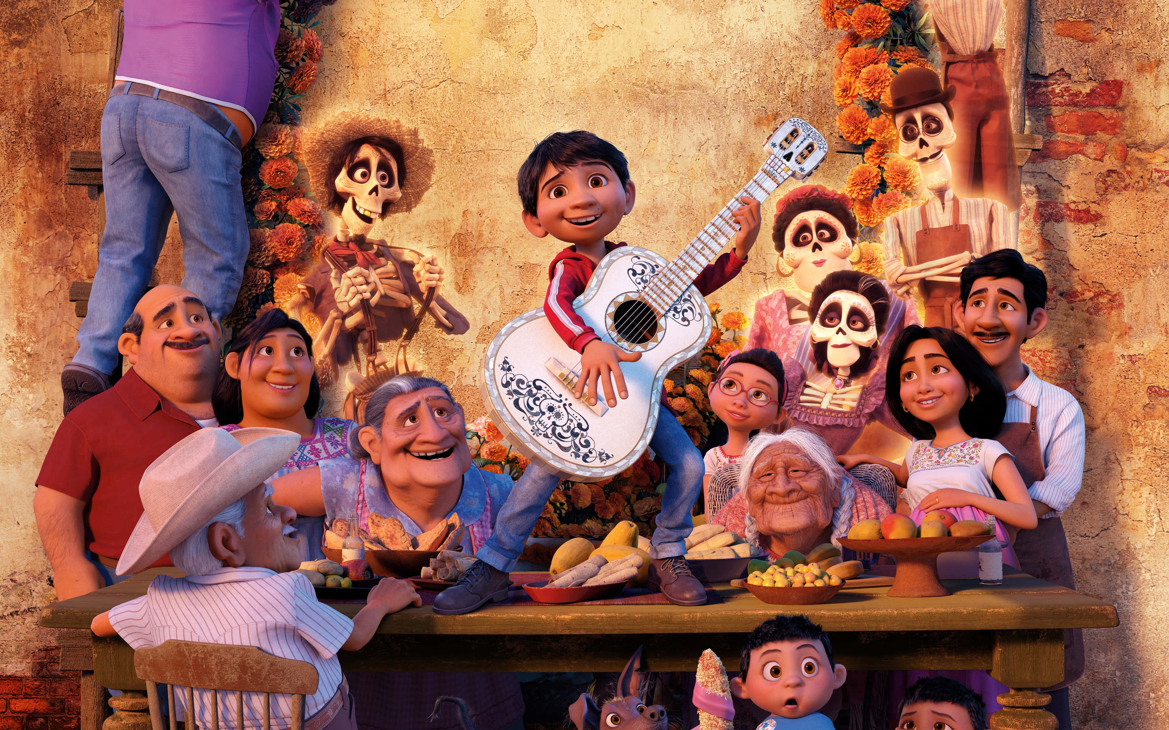 Coco Disney, marigolds, young boy, 4K Desktop Wallpaper