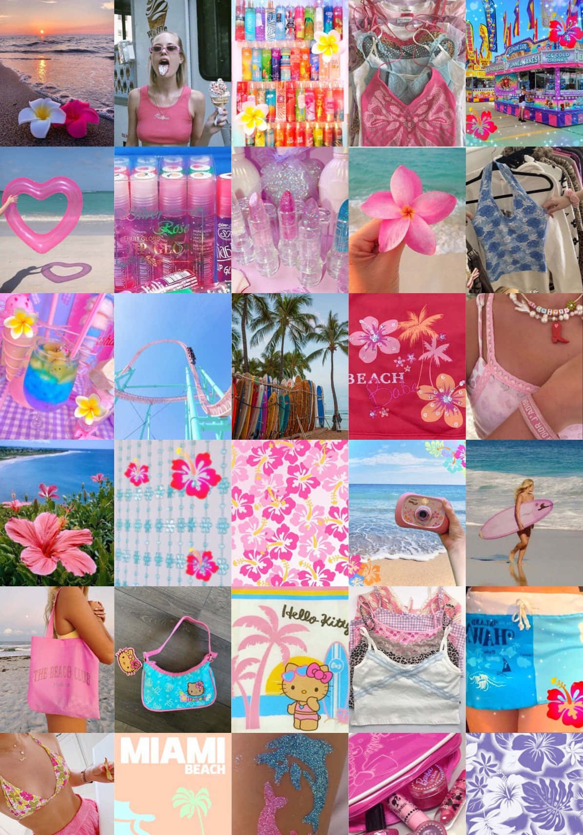 Coconut Girl Aesthetic, vibrant pink, turquoise, HD Phone Wallpaper