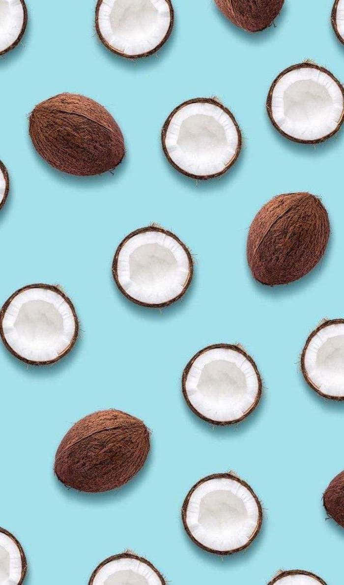 coconut pattern, aqua background, light blue background, SD Phone Wallpaper
