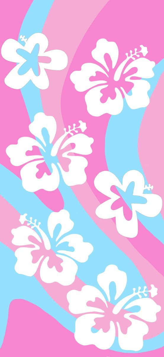 Tropical Hibiscus Pattern, Coconut Girl Aesthetic, vibrant pink, SD Phone Wallpaper
