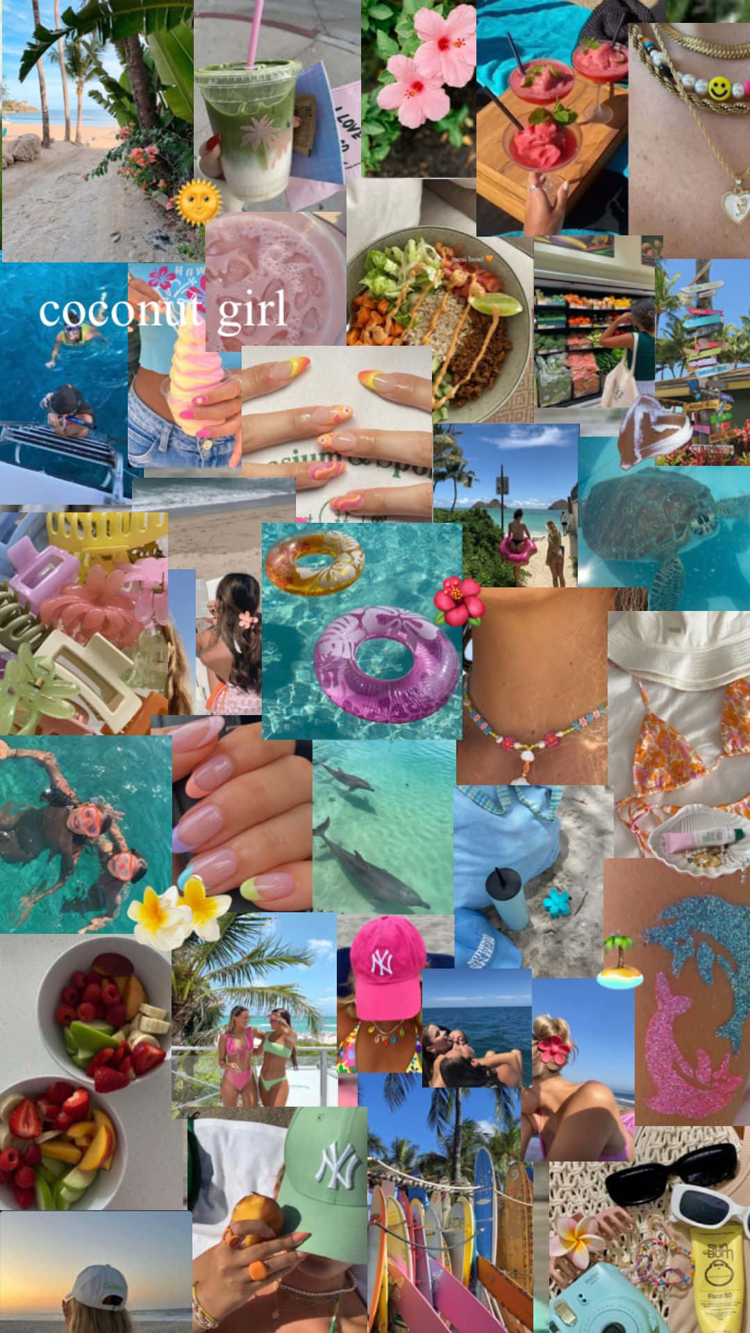 Coconut Girl, summer vibes, tropical beach scenes, Full HD Phone Wallpaper