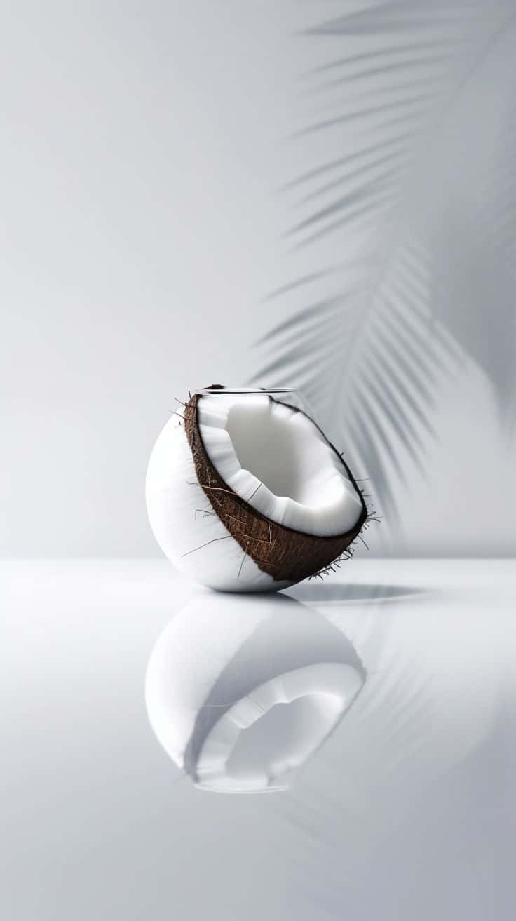 coconut, fibrous brown husk, white flesh, HD Phone Wallpaper