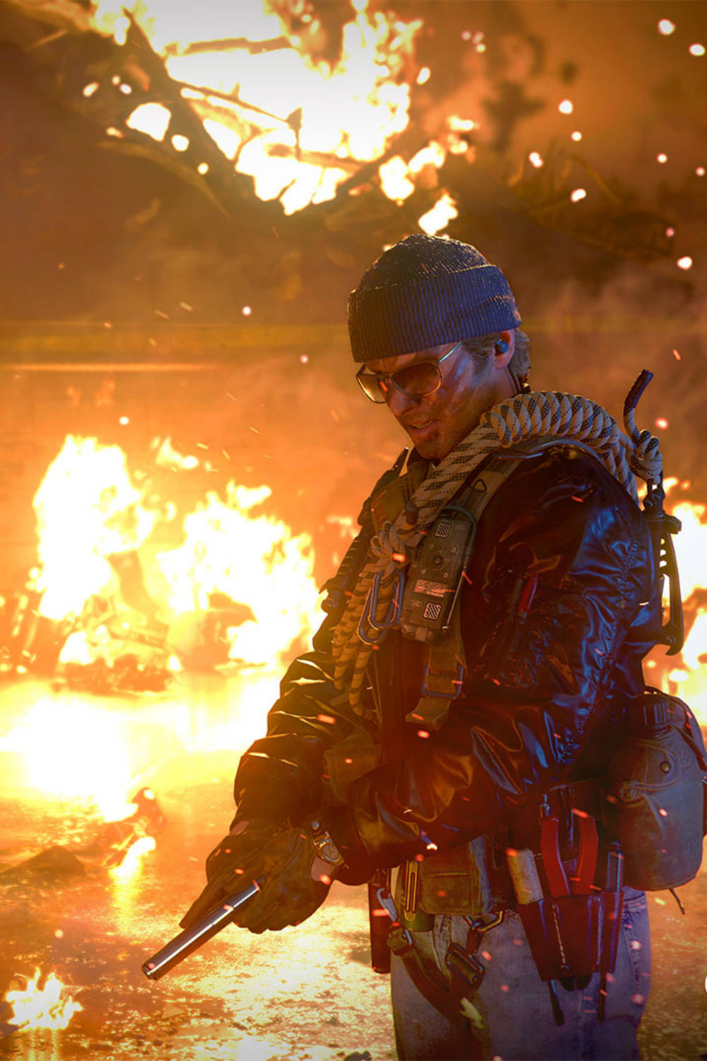 COD Cold War, flames, tactical gear, HD Phone Wallpaper
