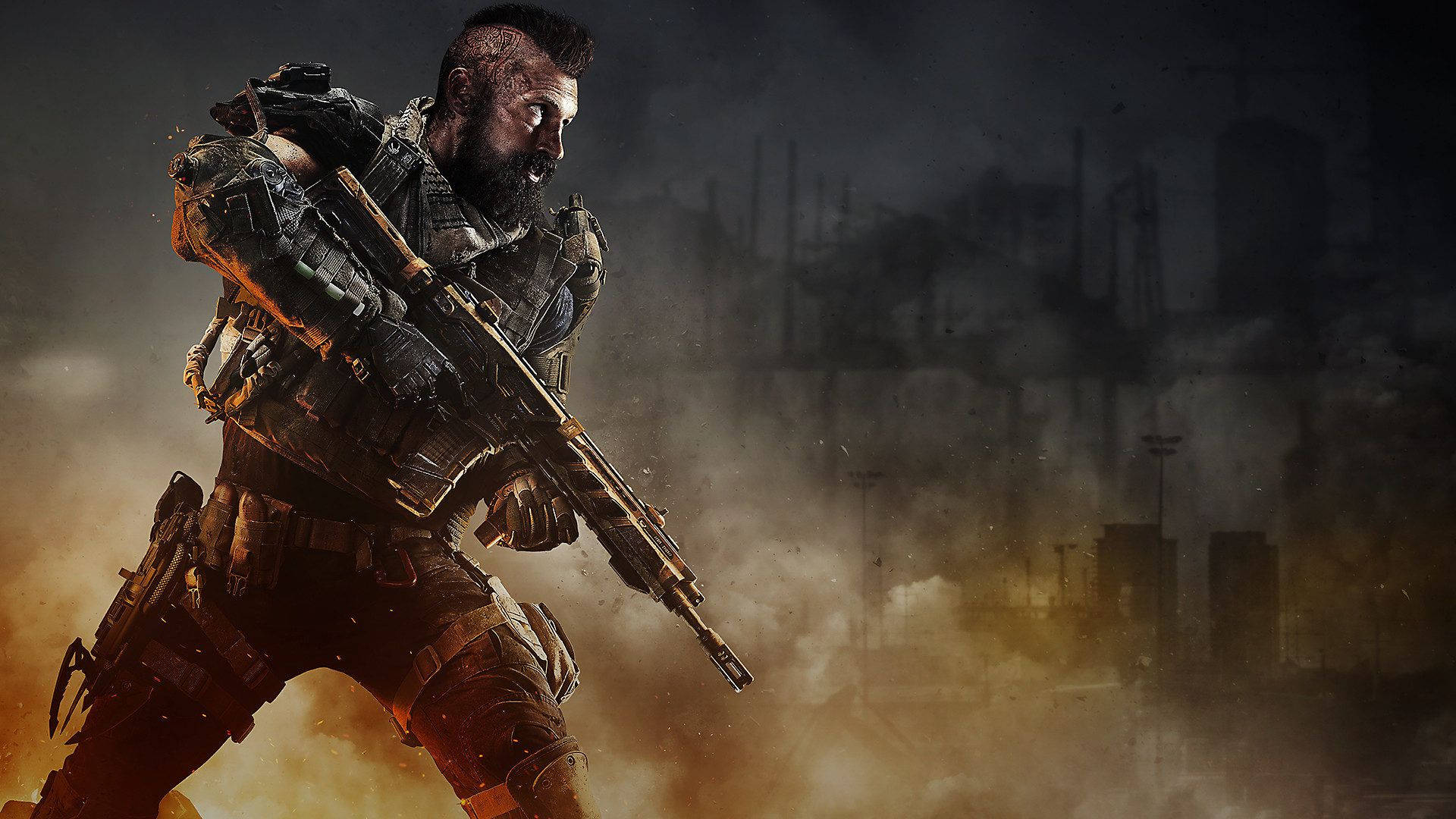 COD Cold War, Smoke, bearded soldier, Full HD Desktop Wallpaper