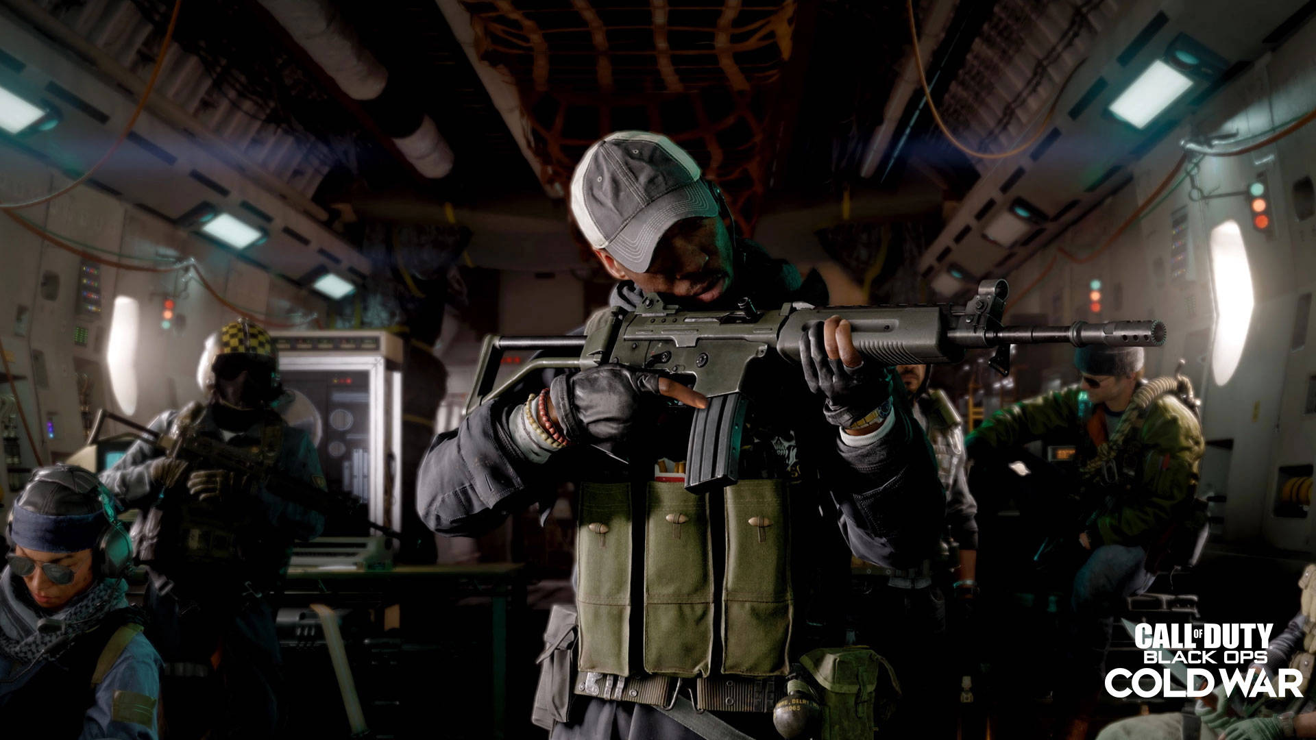 COD Cold War, plane cabin, tactical gear, Full HD Desktop Wallpaper