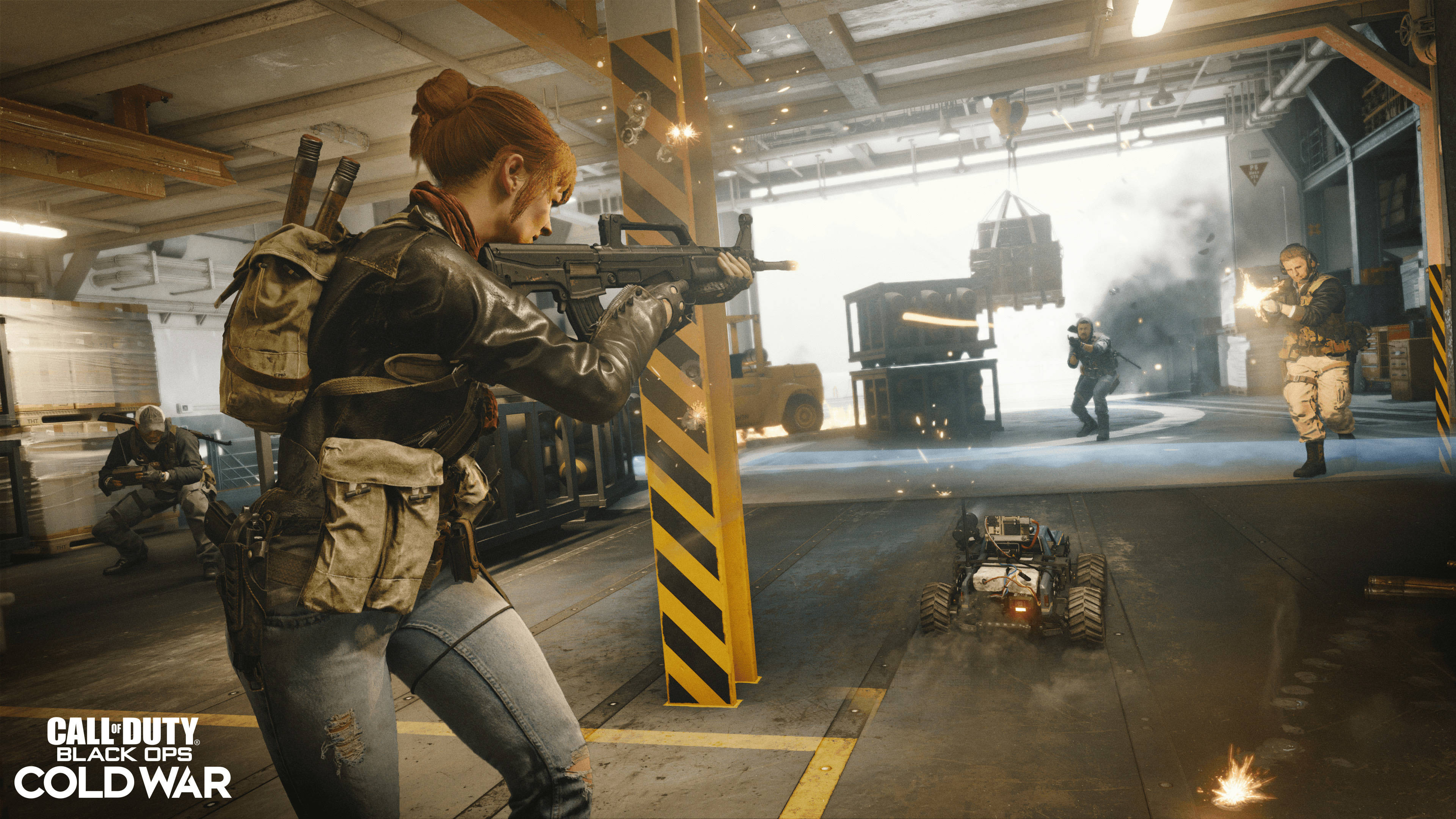 COD Cold War, female soldier, warehouse, 4K Desktop Wallpaper