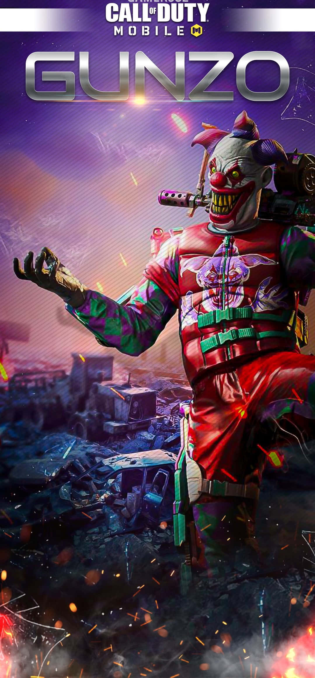 COD Mobile Character Skins, clown soldier, red and green gear, Full HD Phone Wallpaper