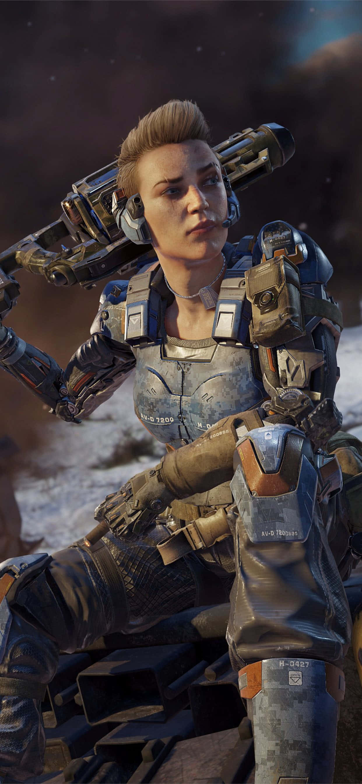 COD Mobile Character Skins, cybernetic soldier, futuristic weapon, 2K Phone Wallpaper