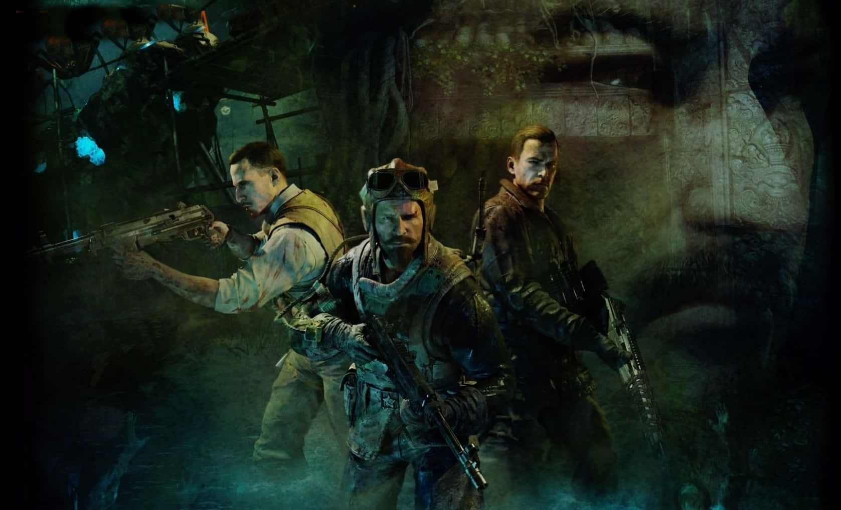 Cod Zombies, tactical gear, dimly lit, HD Desktop Wallpaper