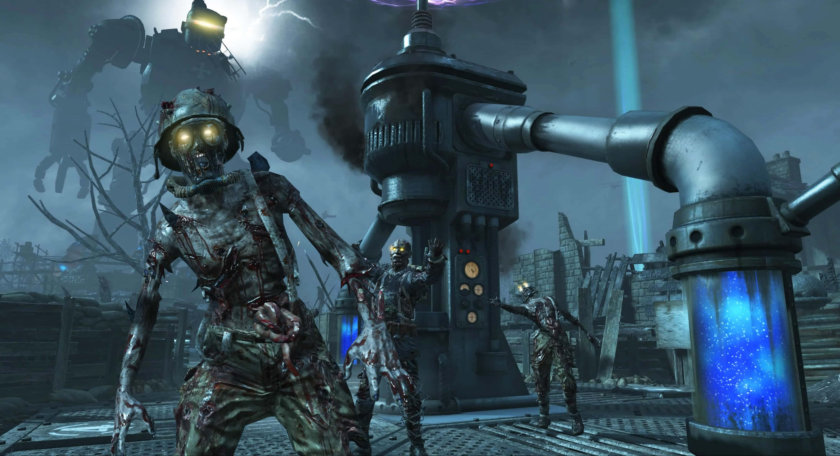 Cod Zombies, zombie soldiers, glowing eyes, 2K Desktop Wallpaper