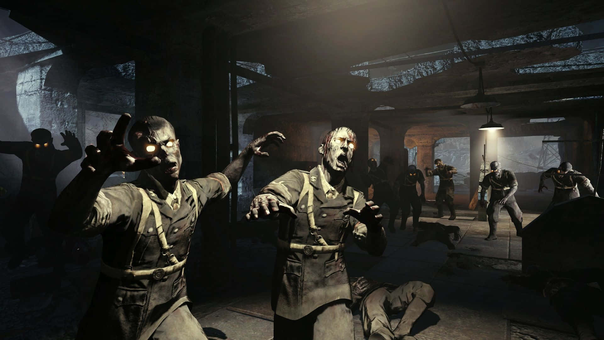 Cod Zombies, military uniforms, dimly lit, Full HD Desktop Wallpaper