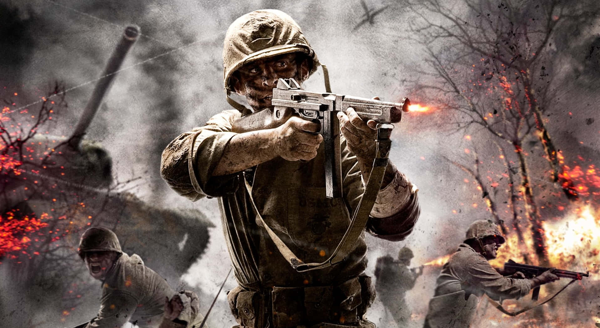 Cod Zombies, soldier, submachine gun, HD Desktop Wallpaper