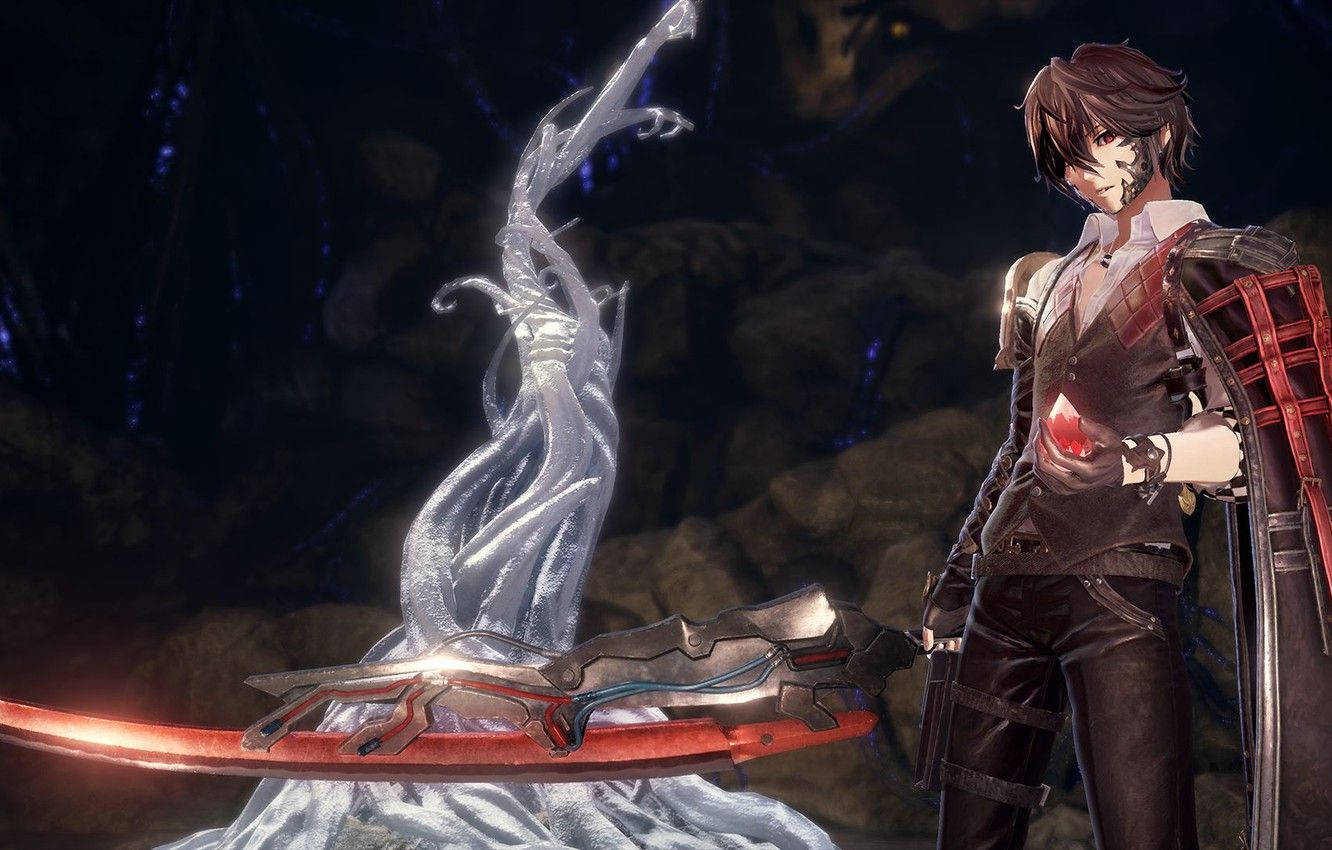 Code Vein, red black vampire sword, glowing red sword, HD Desktop Wallpaper