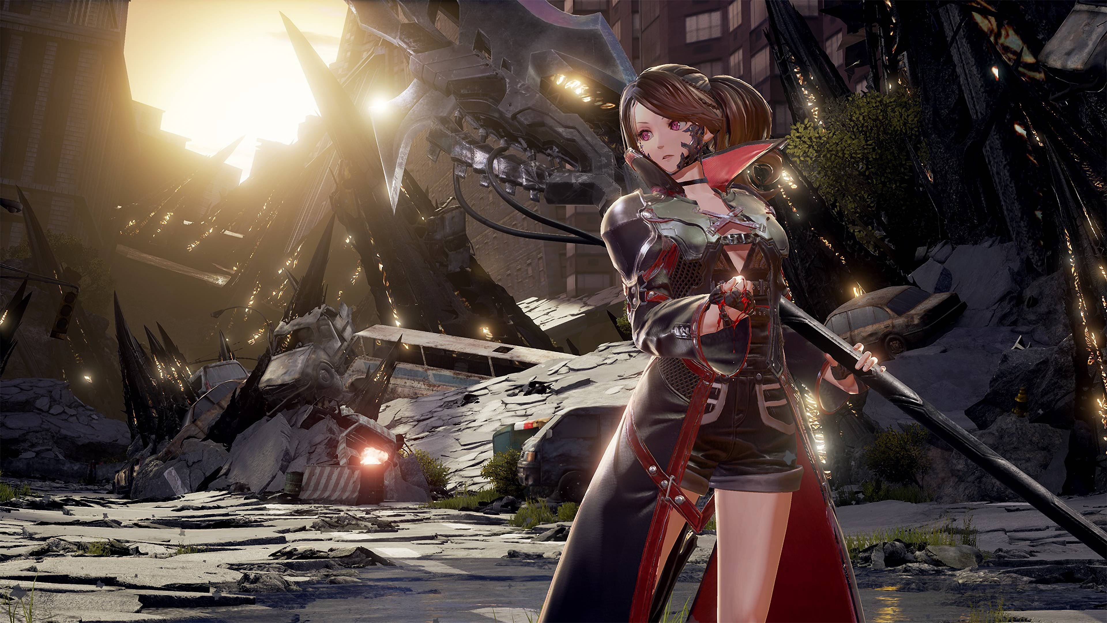 Code Vein, female warrior, red and black armor, 4K Desktop Wallpaper