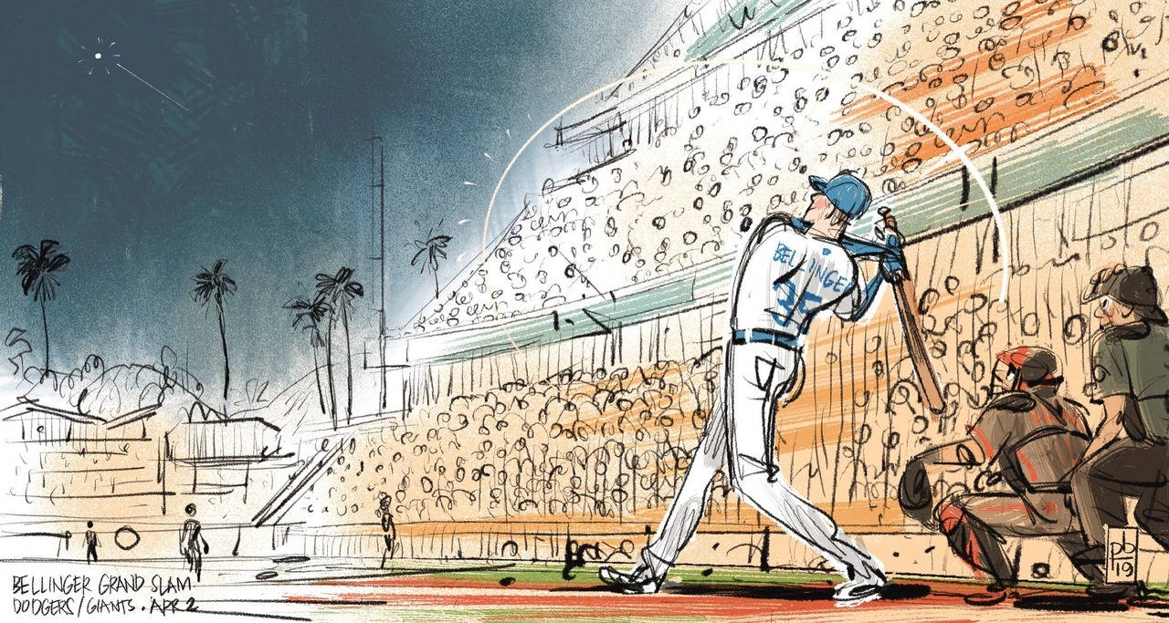 Cody Bellinger, stadium lights, night, HD Desktop Wallpaper