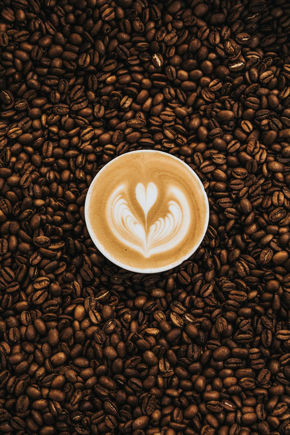 latte, coffee cup, heart latte art, HD Phone Wallpaper