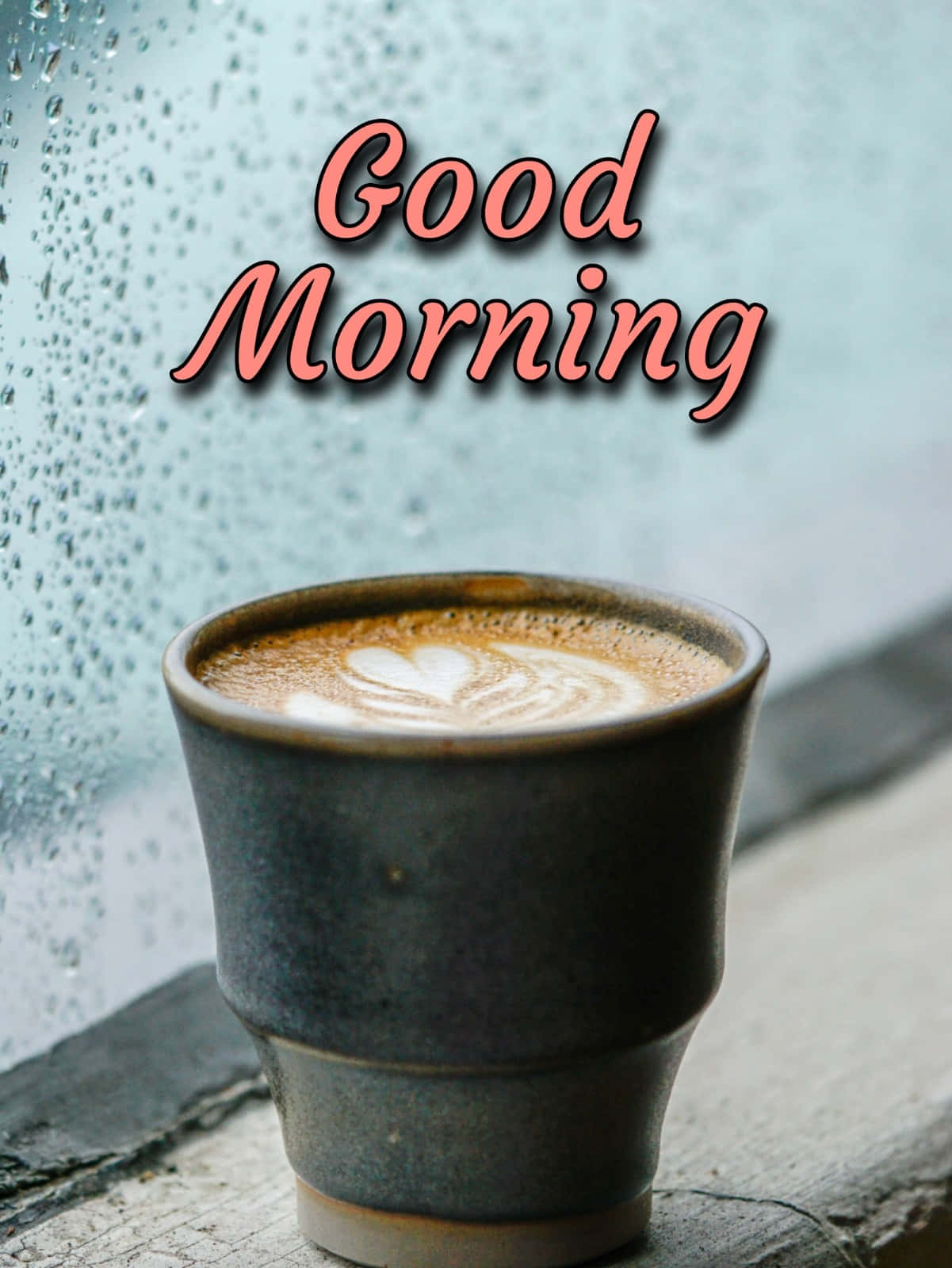 ceramic coffee cup, heart latte art, windowsill, HD Phone Wallpaper