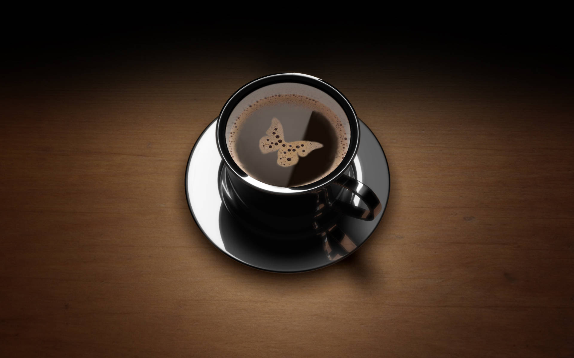butterfly foam, coffee cup, saucer, Full HD Desktop Wallpaper