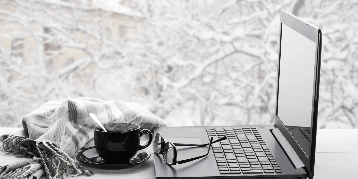 coffee cup, laptop, wooden table, HD Desktop Wallpaper