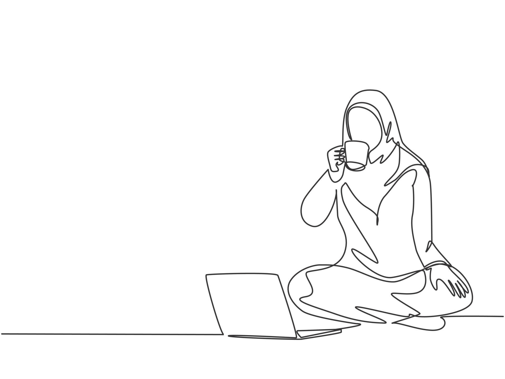 hijab, mug, laptop, Full HD Desktop Wallpaper