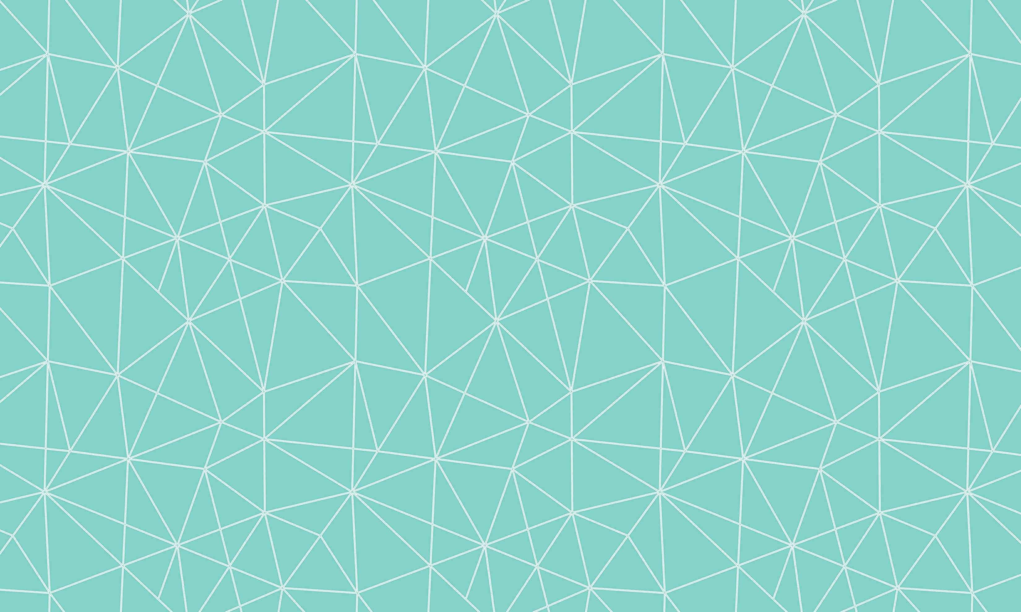teal aesthetic laptop, turquoise background, white geometric triangular lattice pattern, 2K Desktop Wallpaper