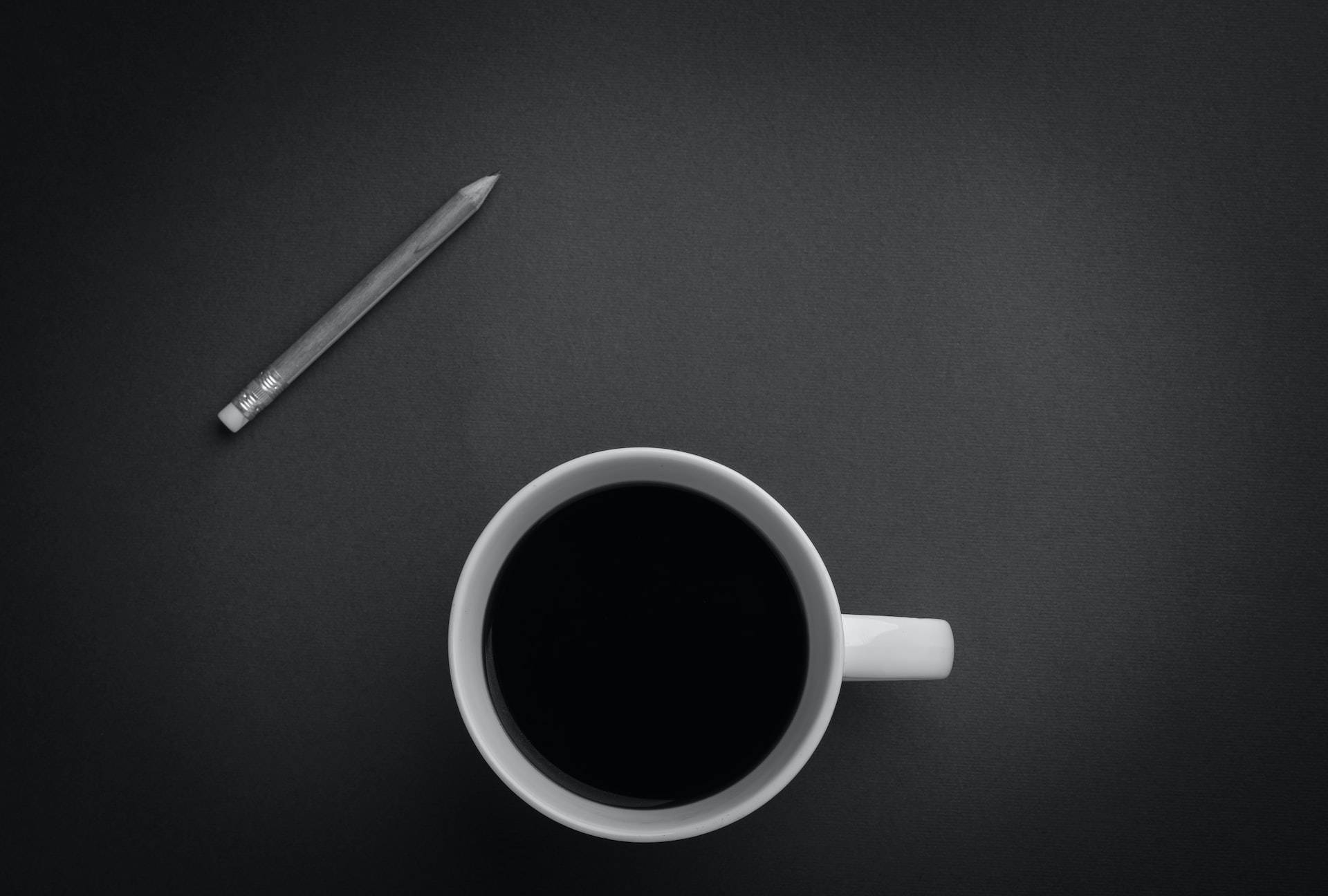 coffee, pencil, black tablet, Full HD Desktop Wallpaper