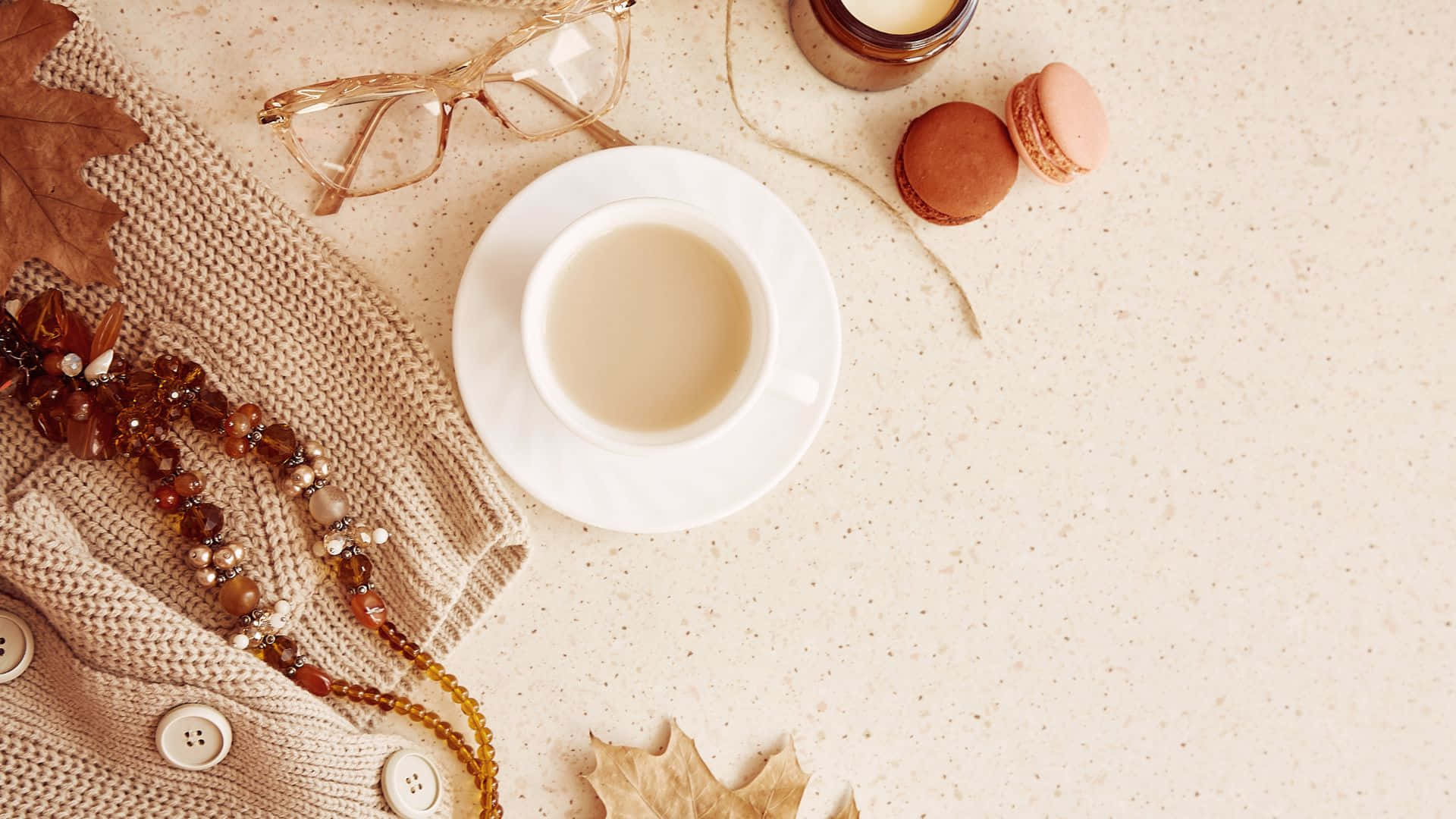 brown pastel aesthetic, autumn, coffee, Full HD Desktop Wallpaper