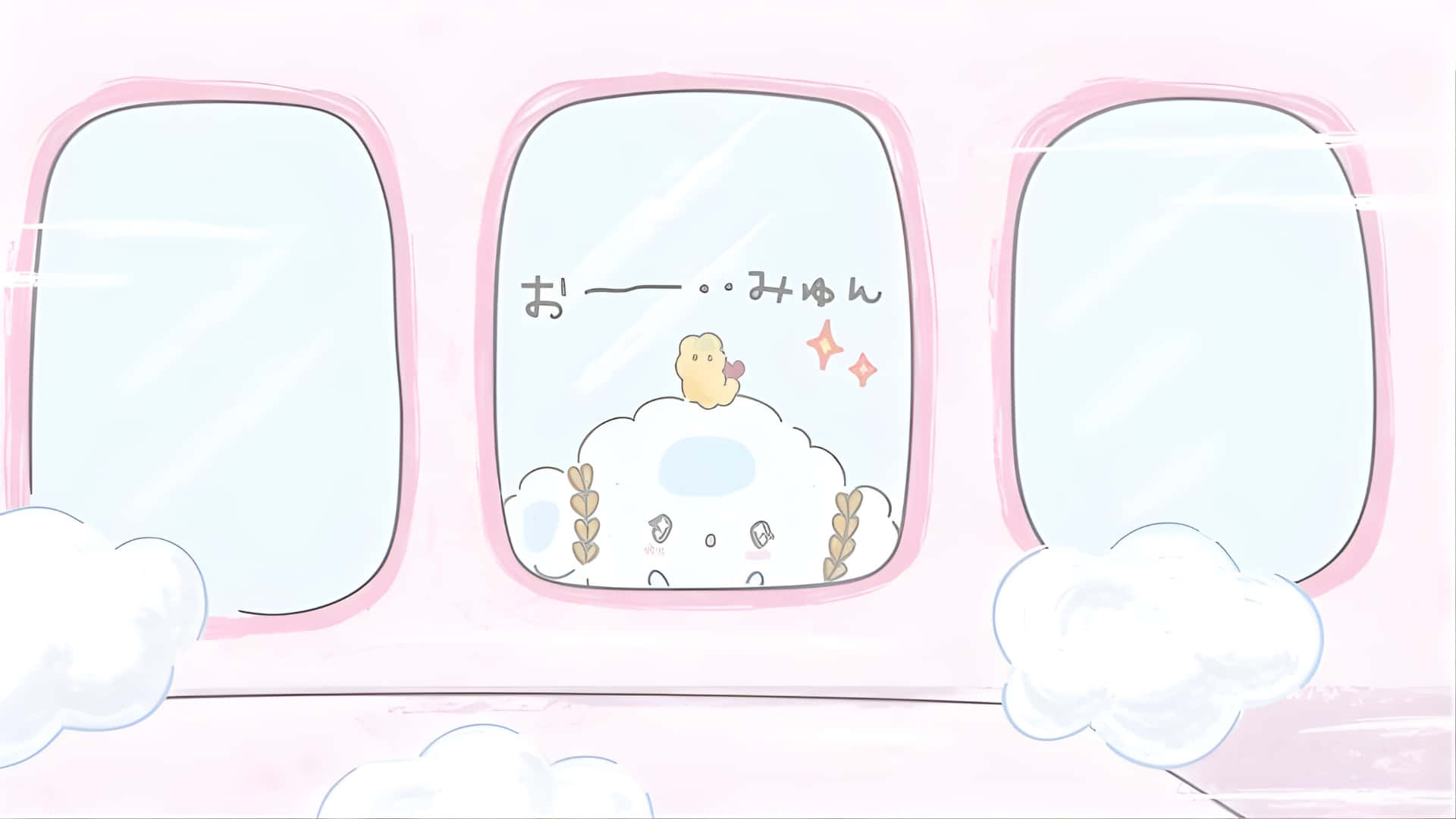 Cogimyun, yellow chick, fluffy cloud, Full HD Desktop Wallpaper