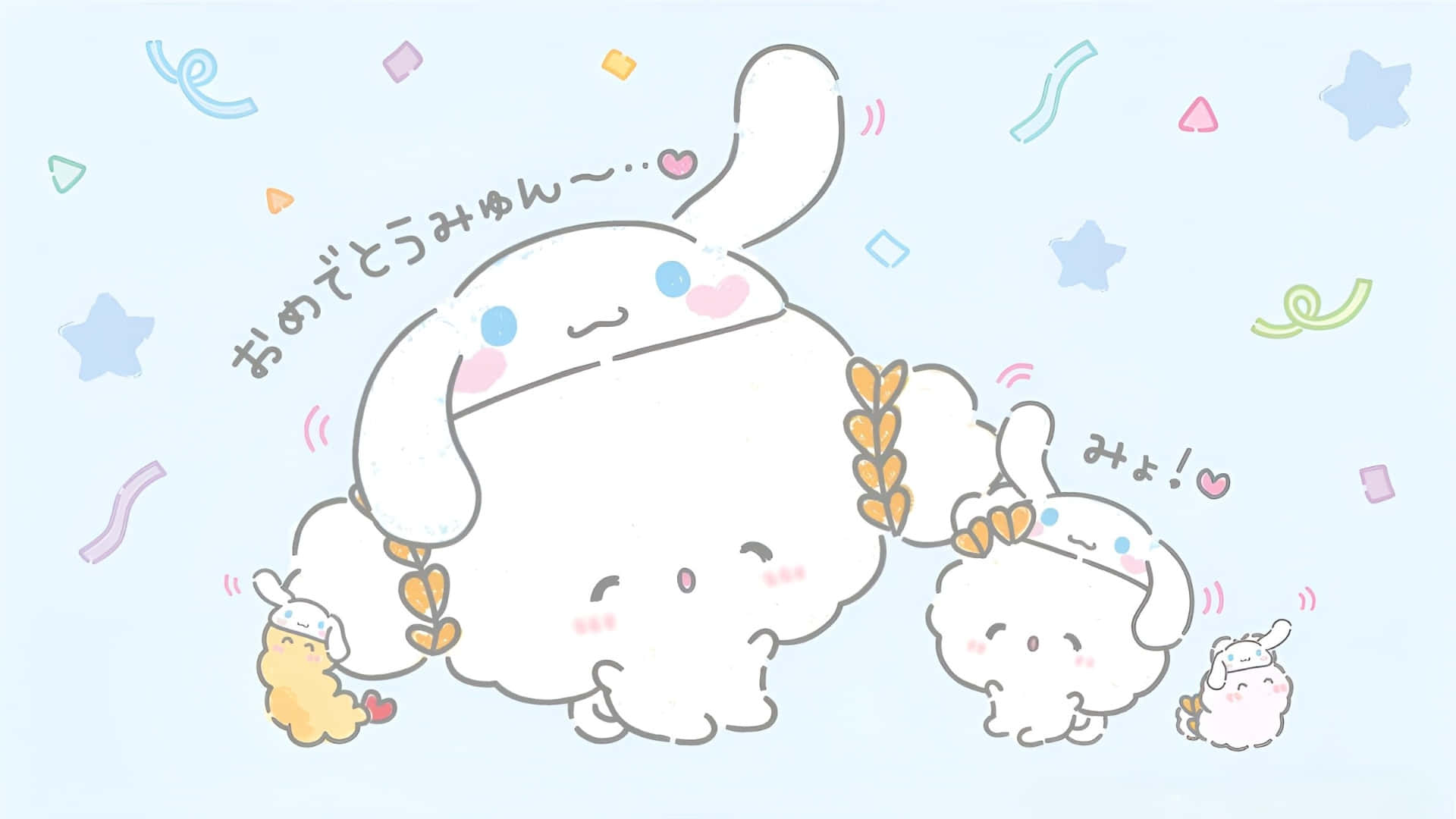 Cogimyun, cute bunny characters, white bunny, Full HD Desktop Wallpaper