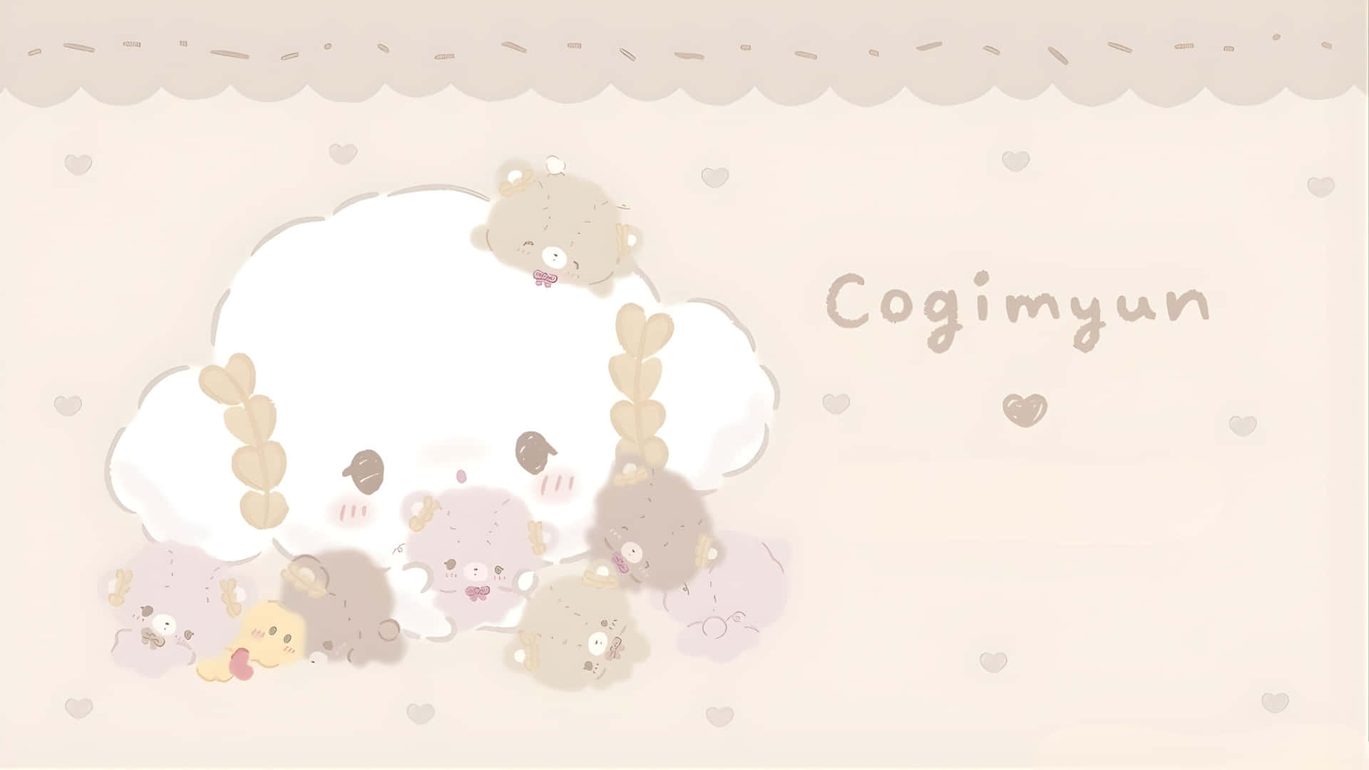 Cogimyun, pastel, cartoon animals, Full HD Desktop Wallpaper