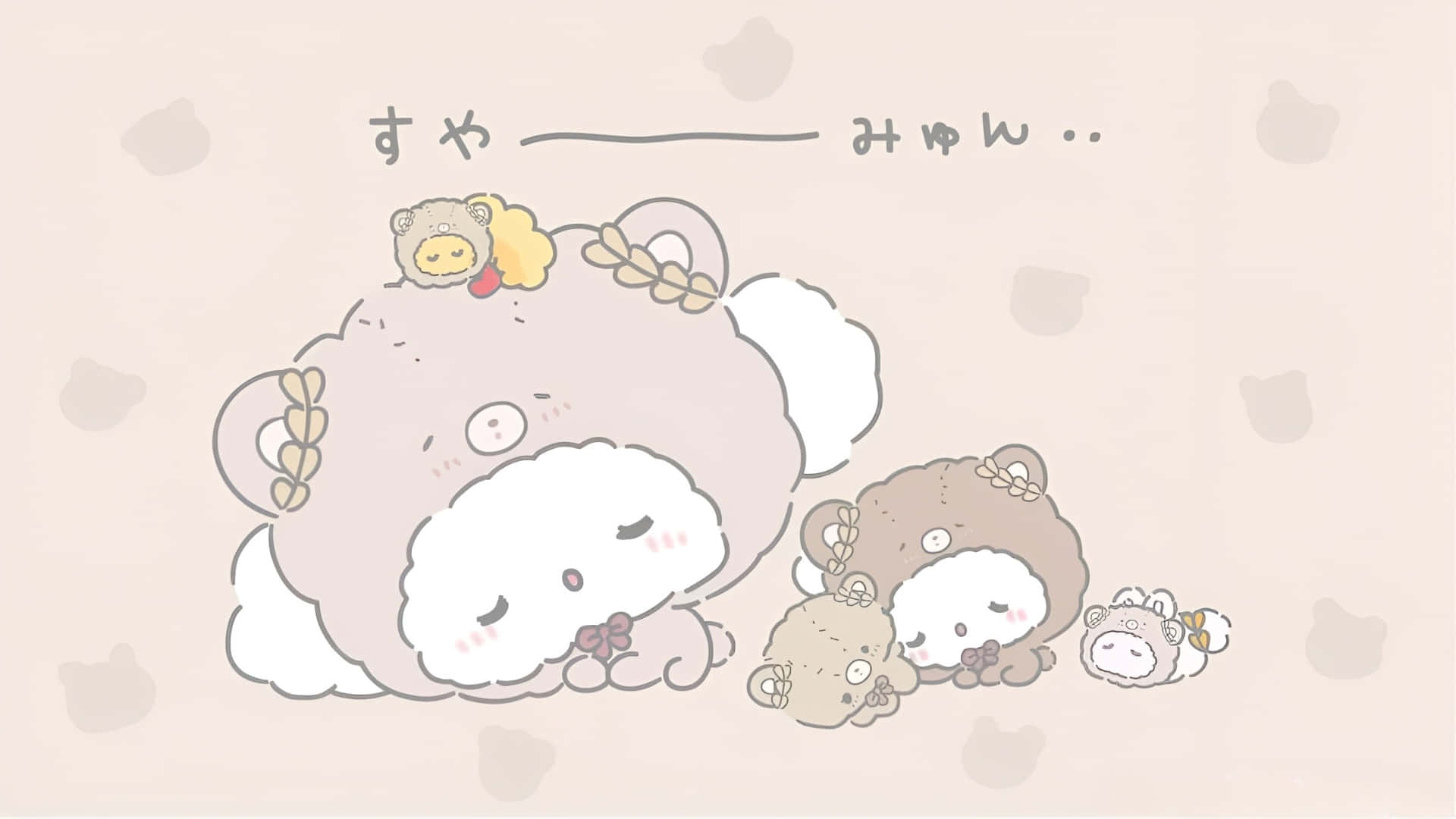 Cogimyun, sleepy cartoon sheep, braided hair, Full HD Desktop Wallpaper