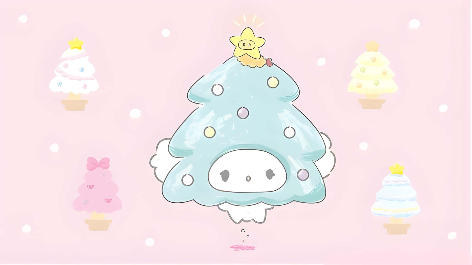 Cogimyun, Christmas tree, blue, Full HD Desktop Wallpaper
