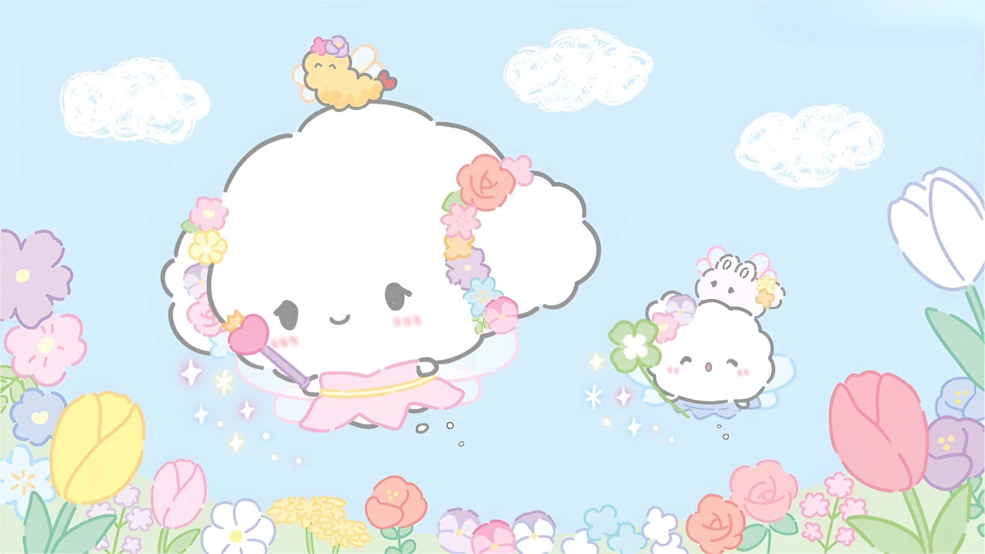Cogimyun, spring garden, flower crowns, Full HD Desktop Wallpaper