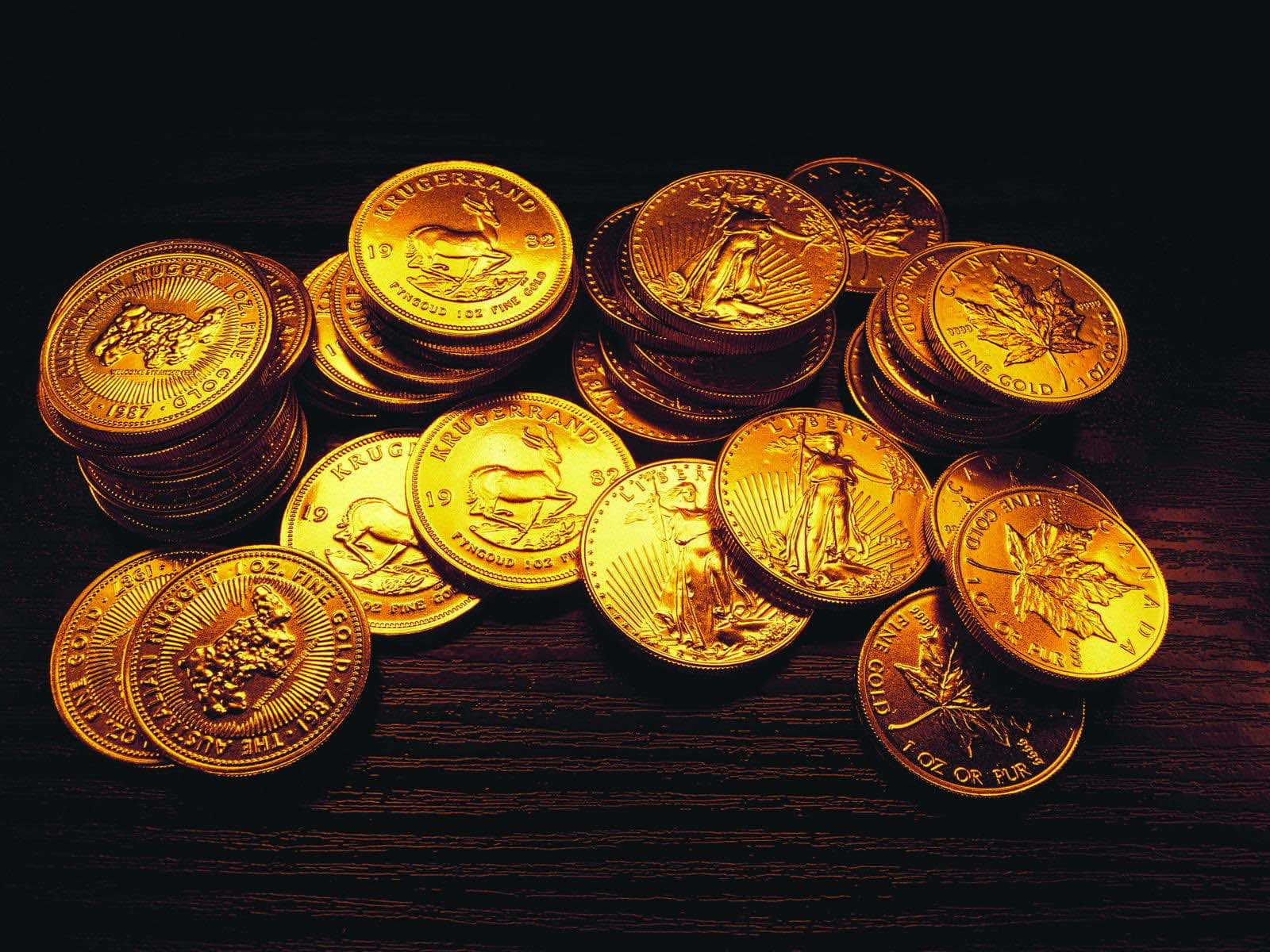 gold coin chocolate, gleaming gold coins, intricate engravings, HD Desktop Wallpaper